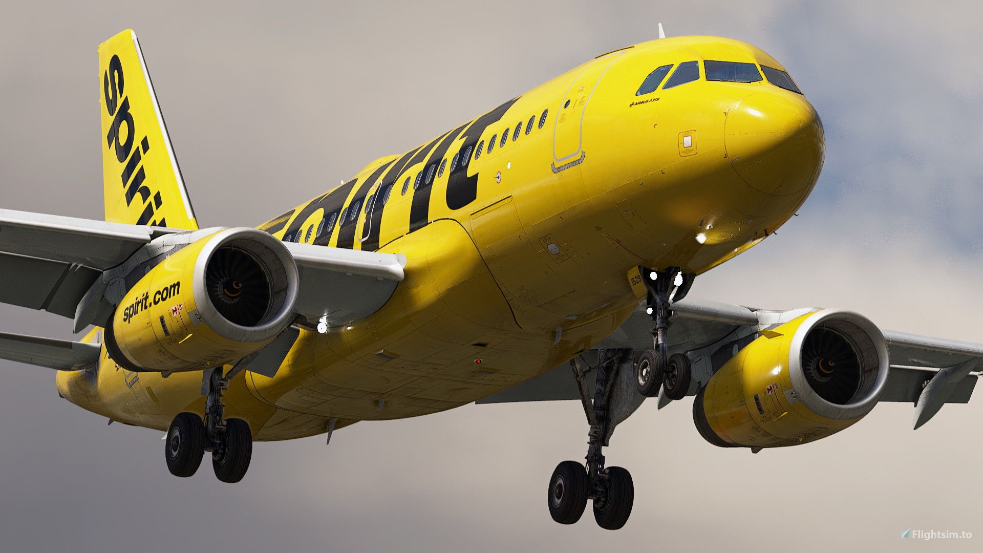 1920x1080 Spirit Airlines. Pack. W Cabin. Fenix A319 (8K + 4K) Liveries For MSFS