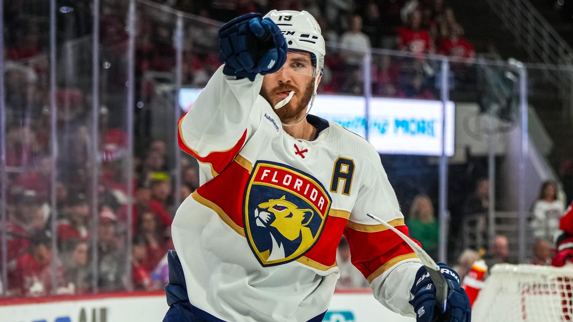 1920x1080 Matthew Tkachuk goal celebration: How 'point to exit' OT idea started with Panthers star