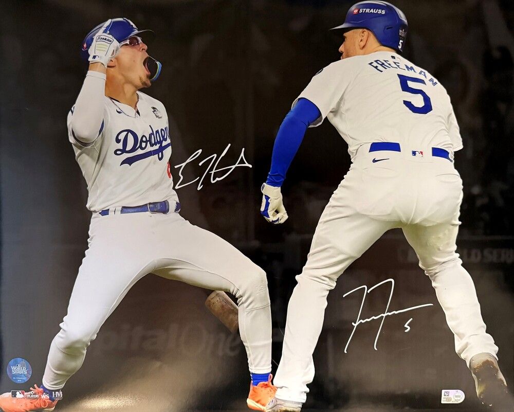 1000x801 Kike Hernandez & Freddie Freeman Dual Autographed 16x20 Photo