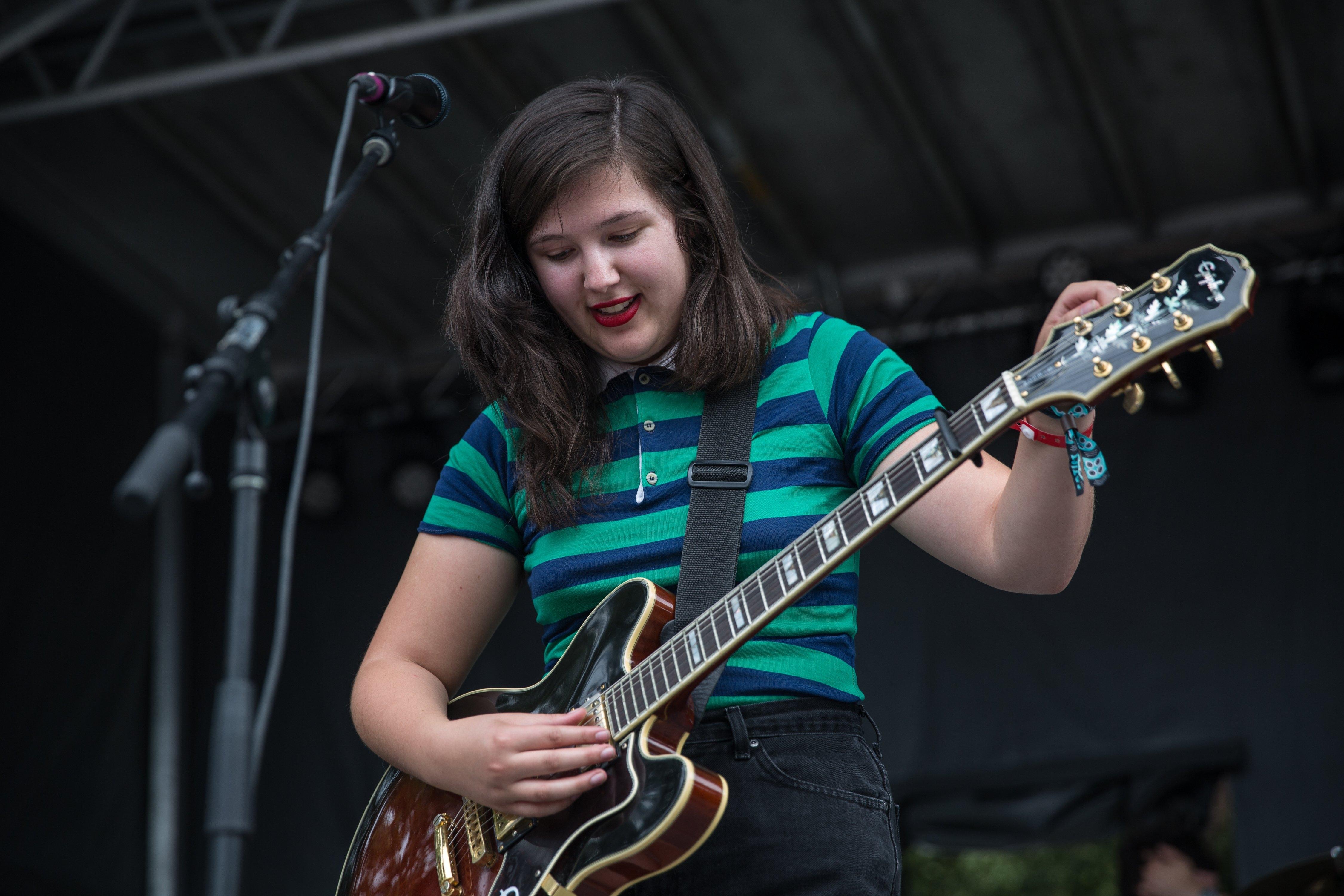 4500x3000 Lucy Dacus HD Wallpaper Performance Guitar Sessionx3000