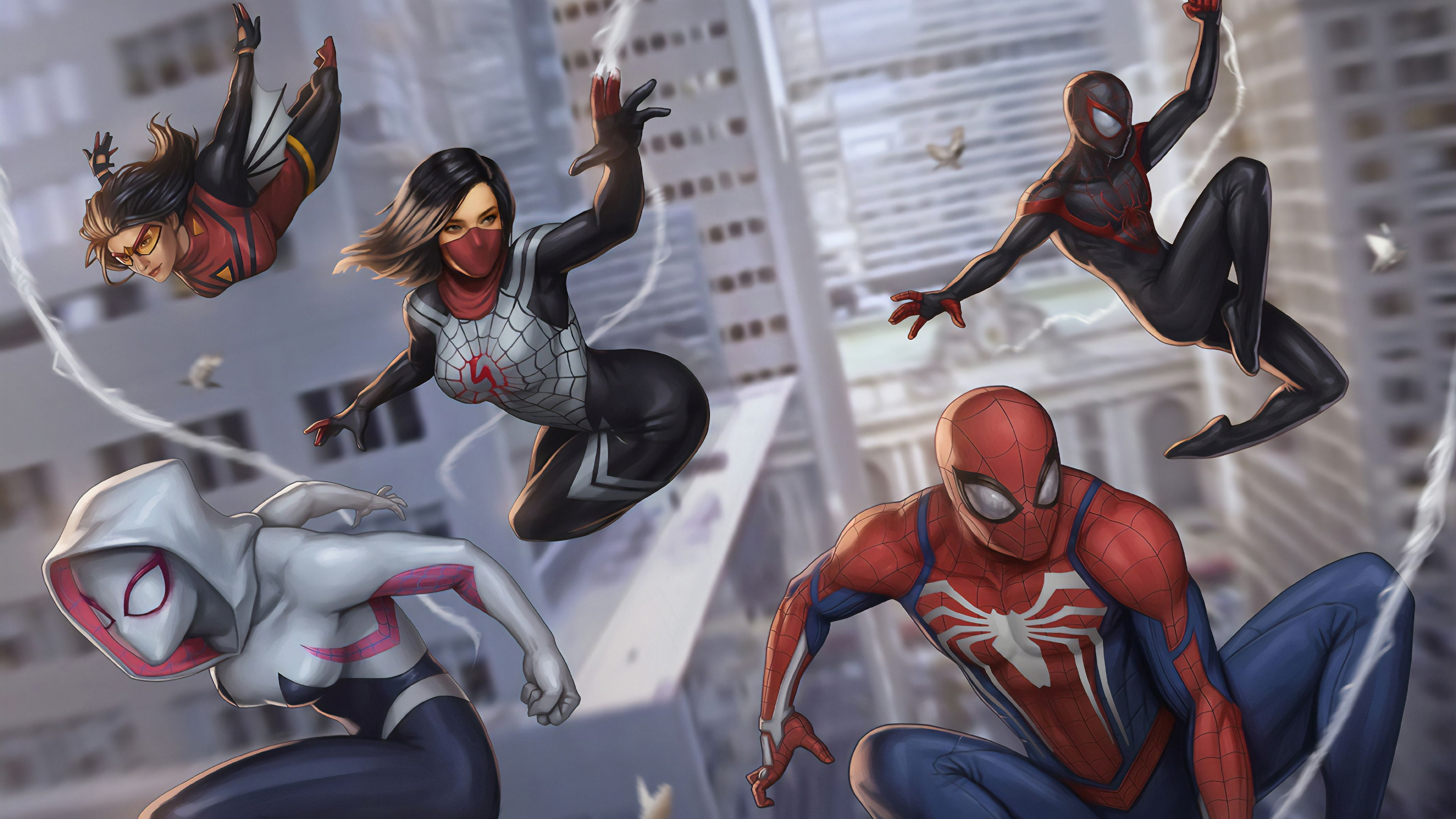 3840x2160 Spider Verse Gang Heroes Wallpaper, 1400x900 Resolution HD 4k Wallpaper, Image, Background, Photos and Picture