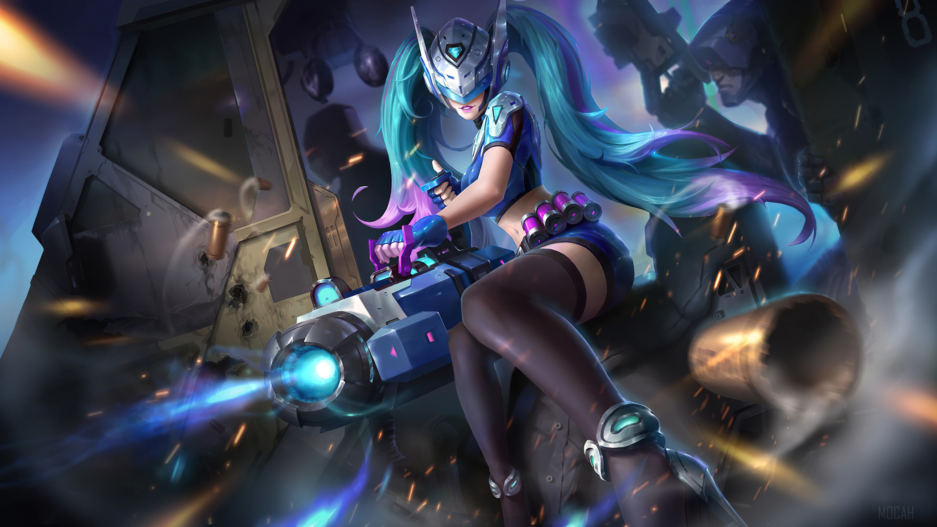 3840x2160 Wallpaper art, skin, Layla, Mobile Legends, Blue Spectre for mobile and desktop, section игры, resolution 3840x2160