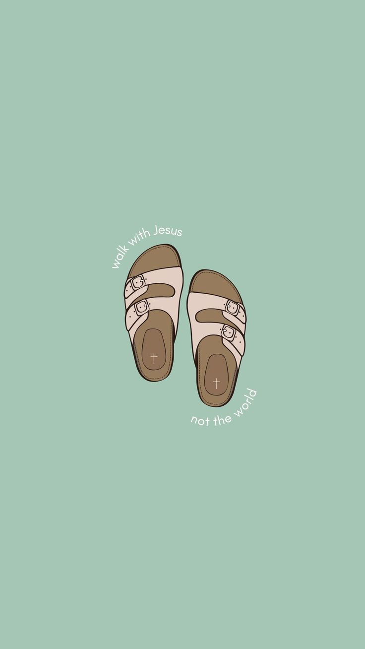 736x1308 Cute Simple Christian Phone Wallpaper. Jesus Sandals Bible Verse Background. Walk with Jesus