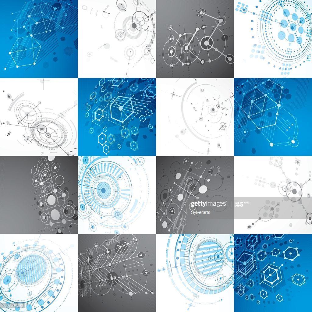 1024x1024 Bauhaus Art Set Of Modular Vector Wallpaper Made Using Circles