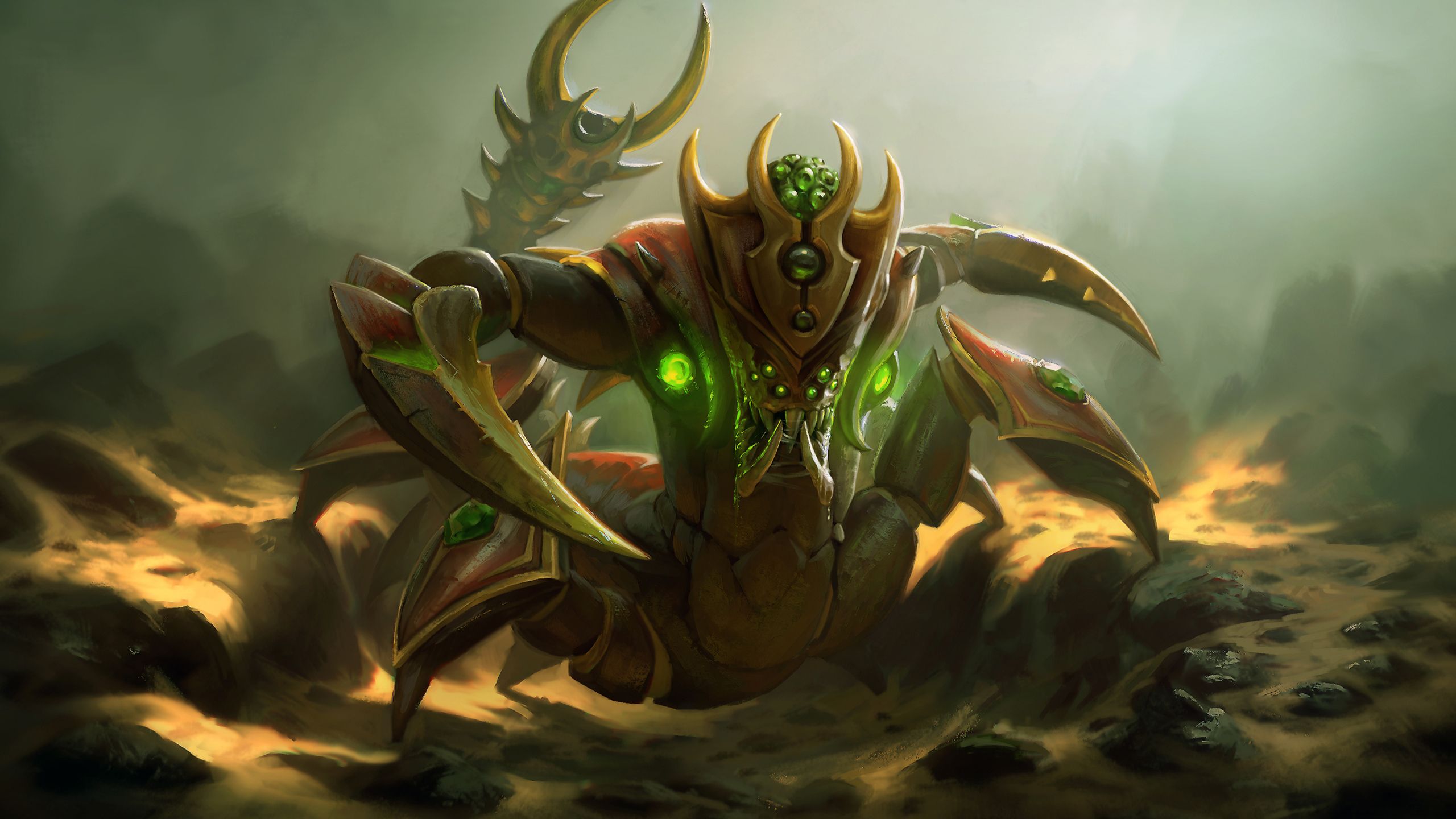2560x1440 Wallpaper Valve, art, dota Sand King, Qualdin's Ambassador Set for mobile and desktop, section игры, resolution 2560x1440