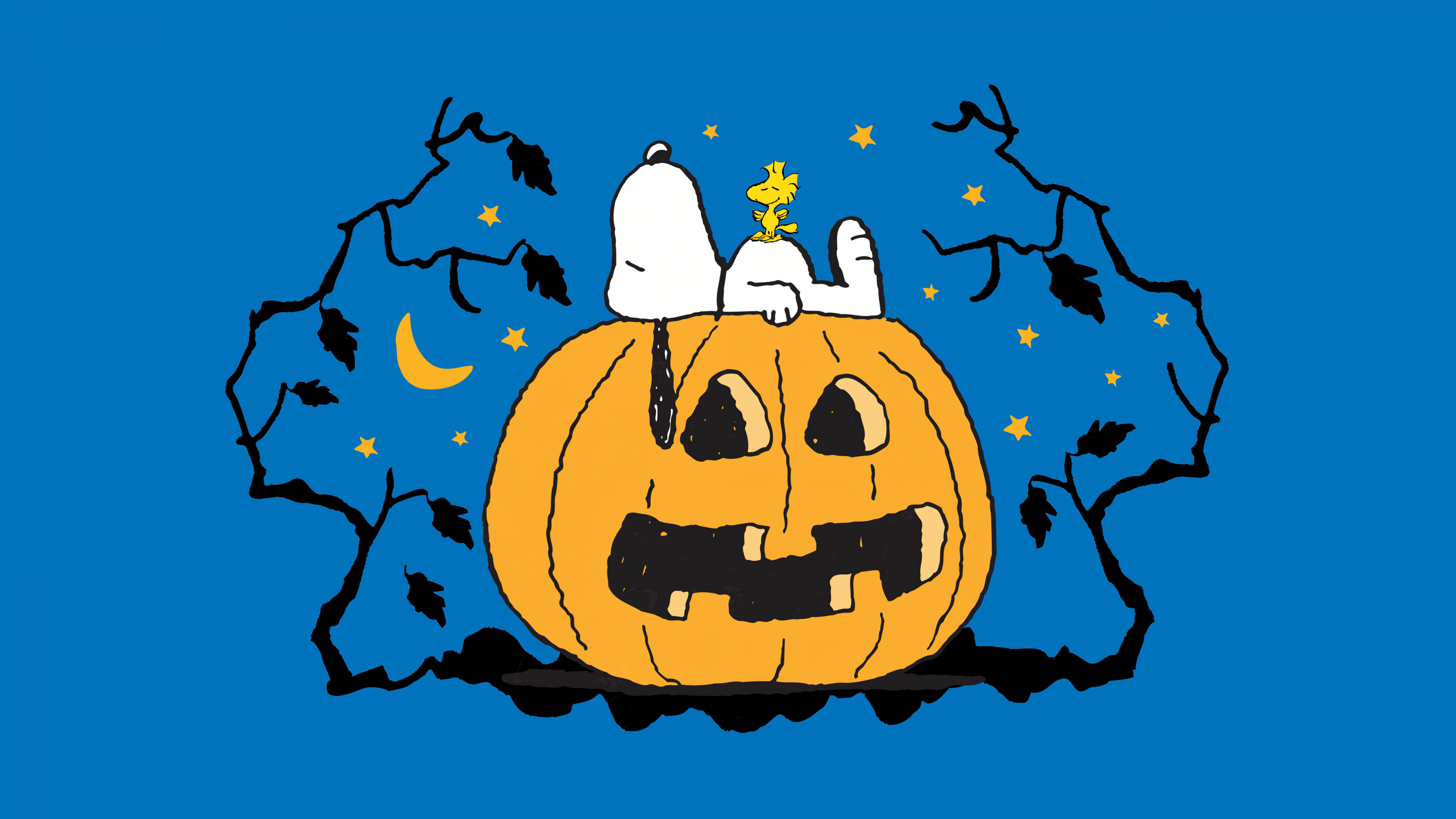 3840x2160 Snoopy Wallpaper 4K, Halloween Pumpkin