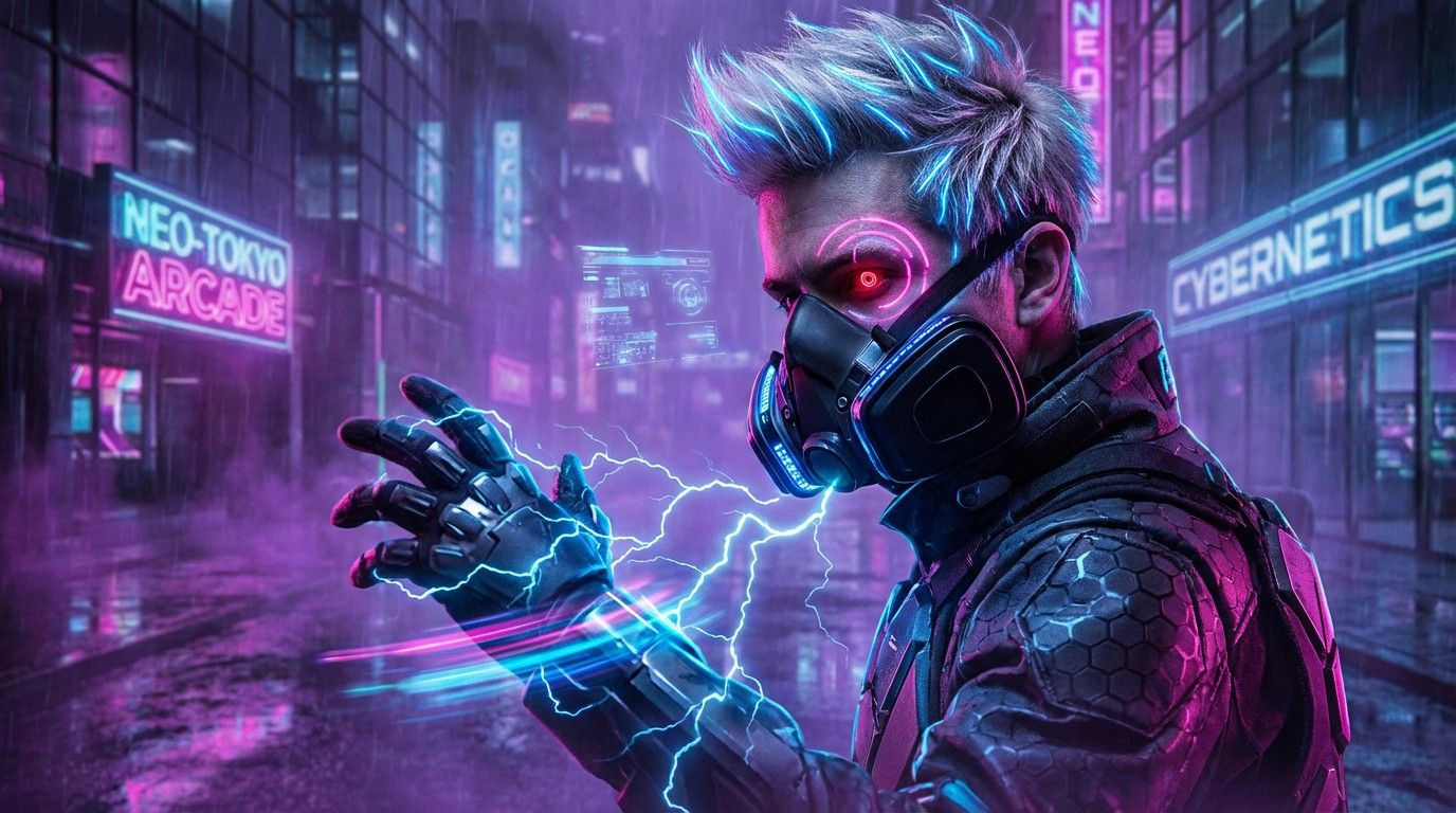 1376x768 Free Cyberpunk Mask Guardian Image, Mask, Scifi