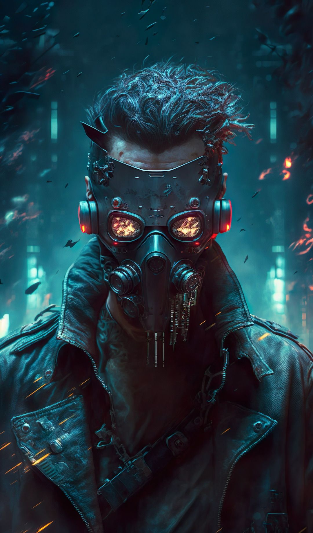 1080x1836 Cyberpunk Mask Digital Art
