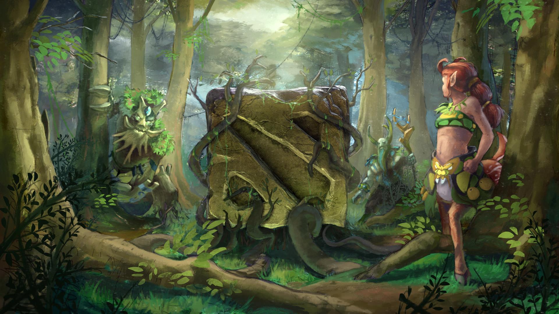 1920x1080 Wallpaper forest, girl, dota, Forester, jungler, Enchantress for mobile and desktop, section игры, resolution 1920x1080