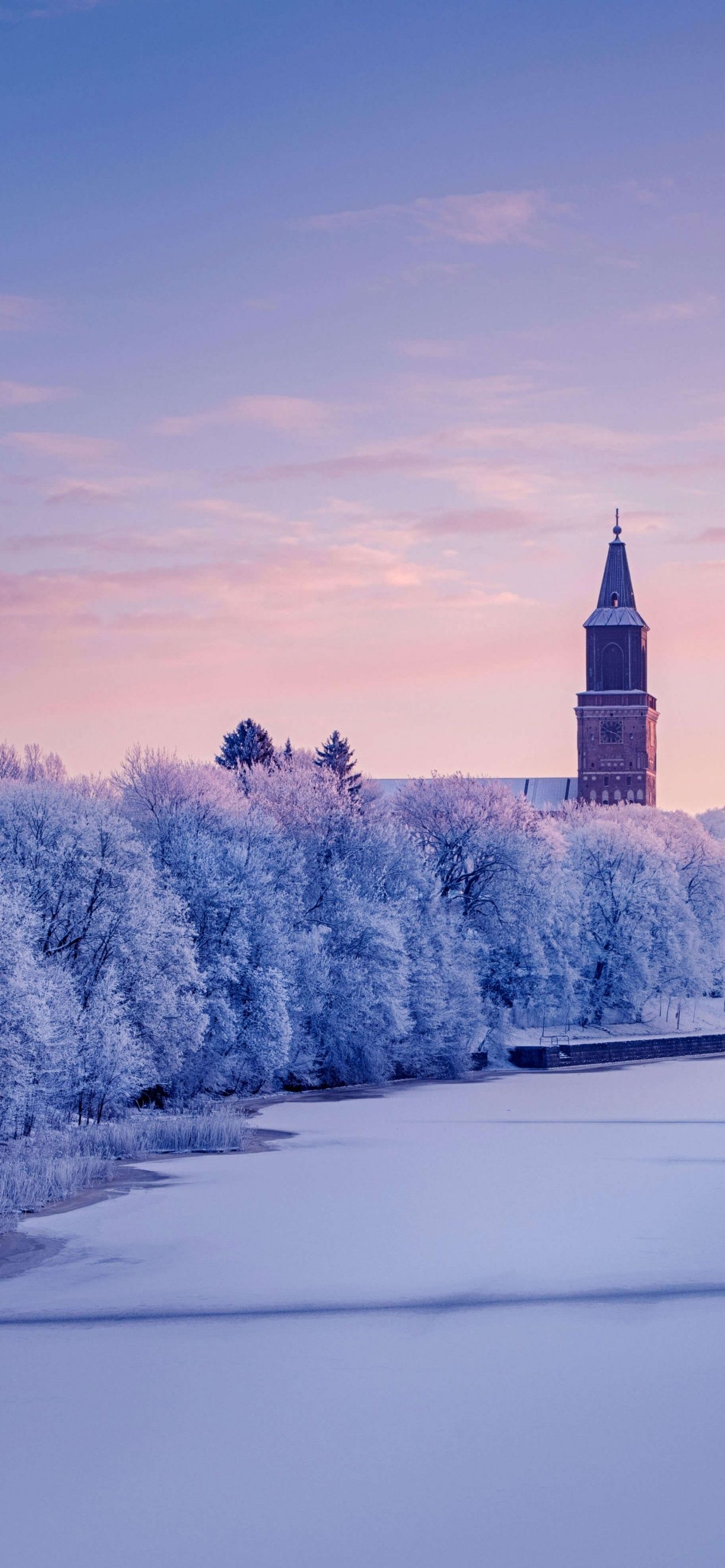 1284x2778 Turku Cathedral Snow Capped