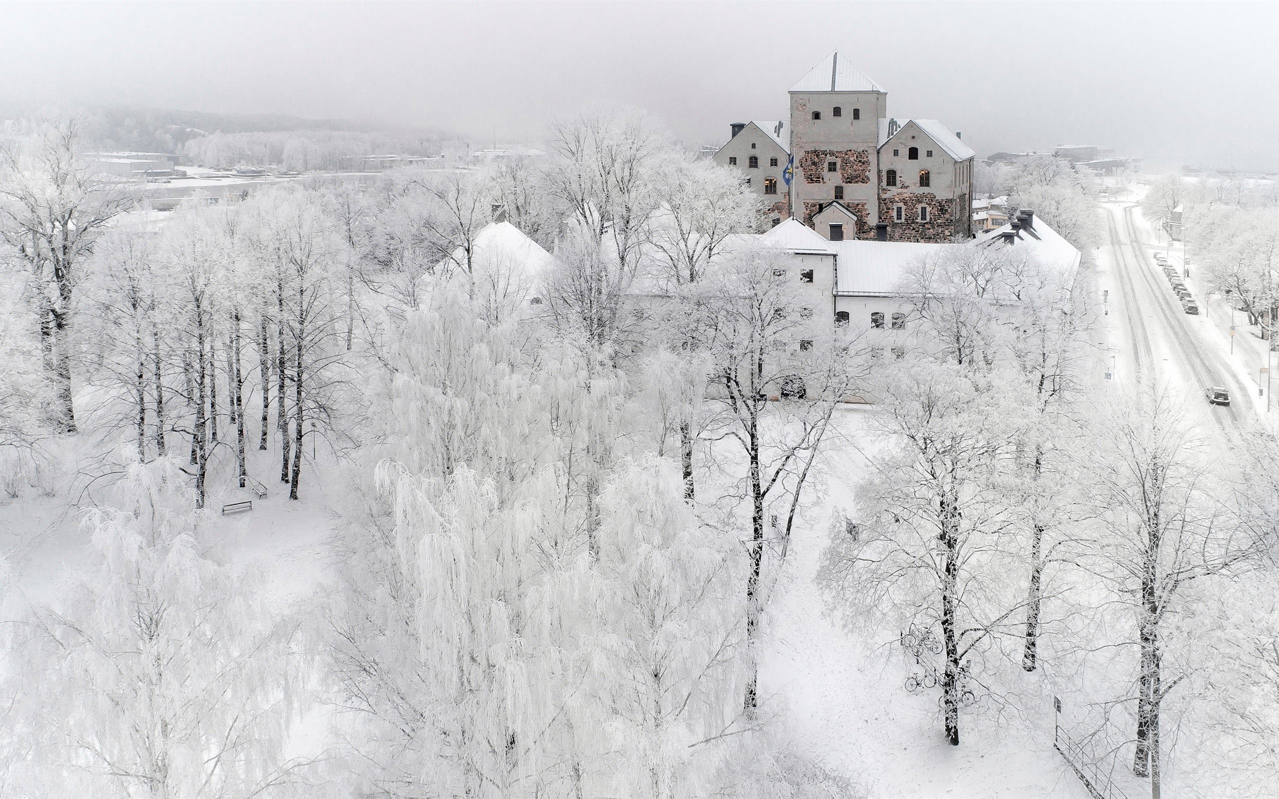 2560x1600 Wallpaper Turku in the winter, snow, trees, city, white world, Finland 2560x1600 Picture, Image