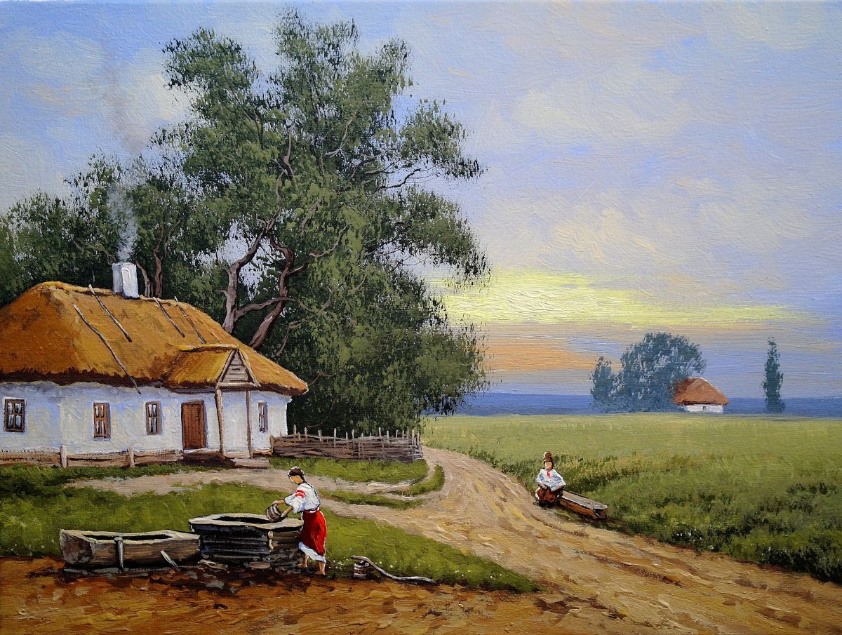 1200x905 Village House Painting Landscape Wallpaper®