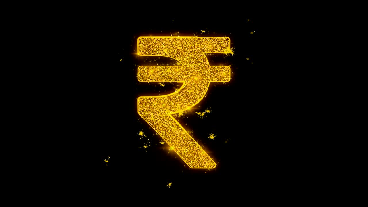 1280x720 Rupee symbol isolated on white background