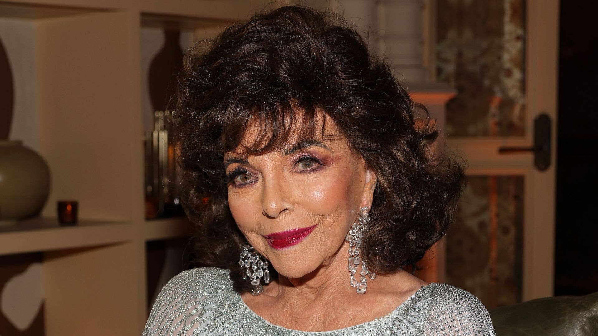 1920x1080 Joan Collins, looks youthful in sequined biker jacket on red carpet with husband 31 years her junior. HELLO!