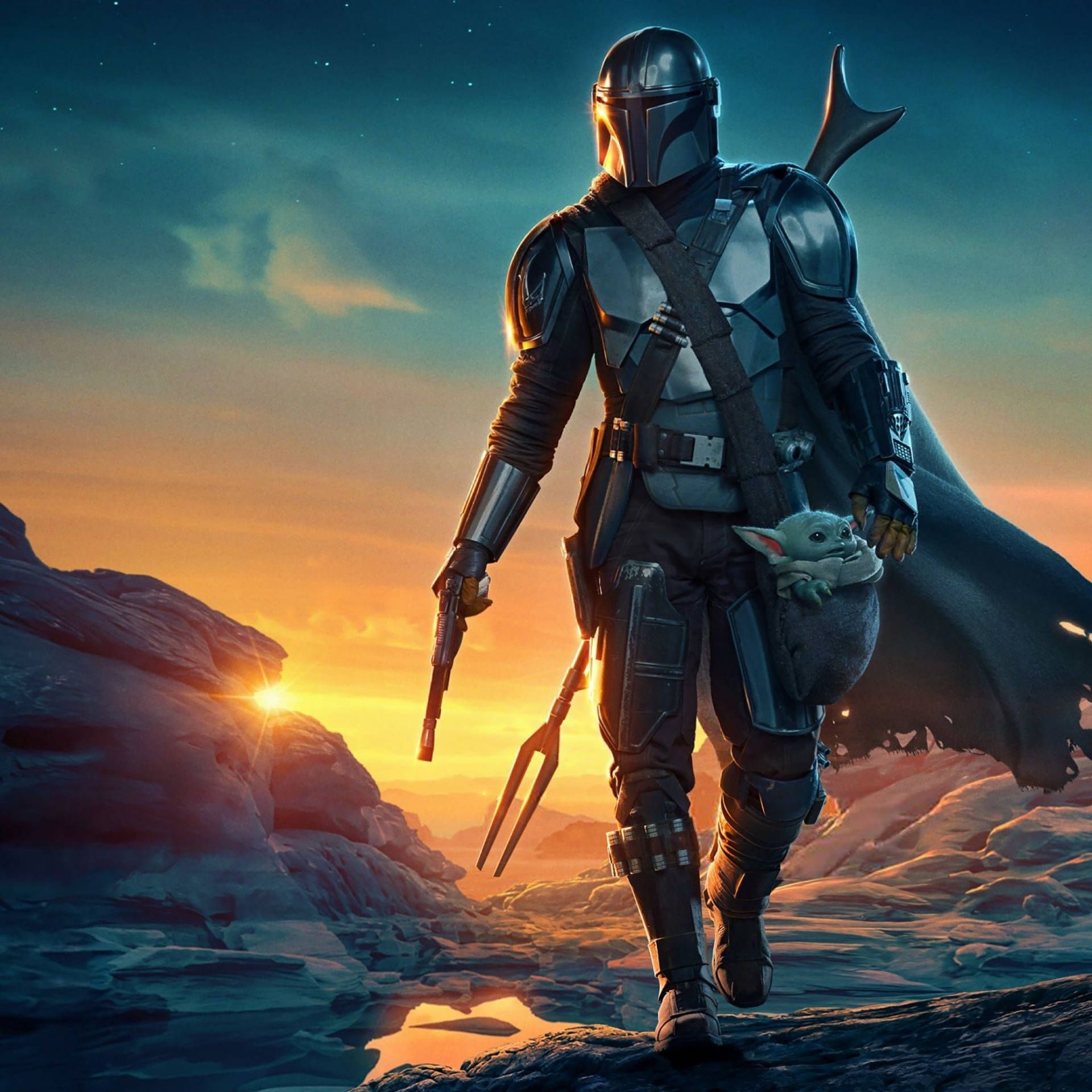 1920x1920 Mandalorian And Grogu Wallpaper