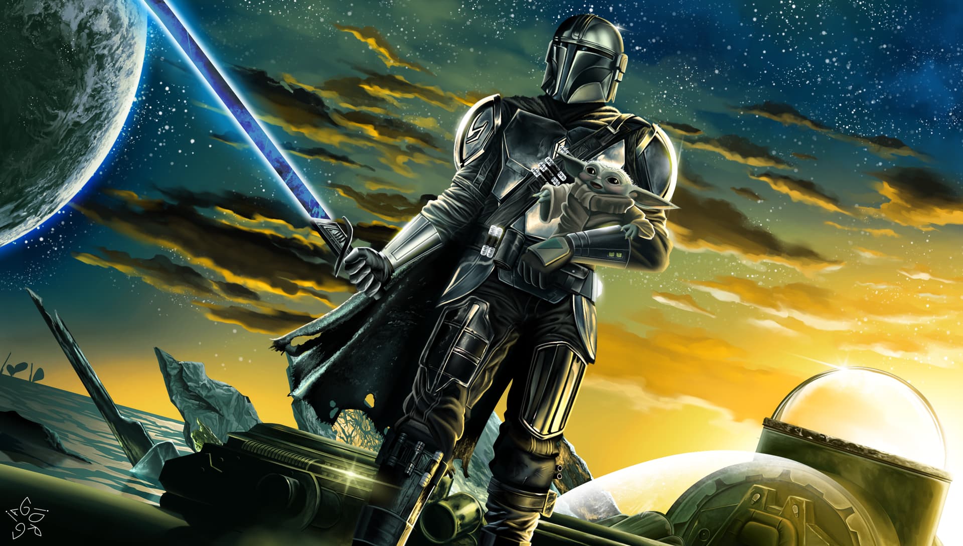 1920x1088 The Mandalorian and Grogu