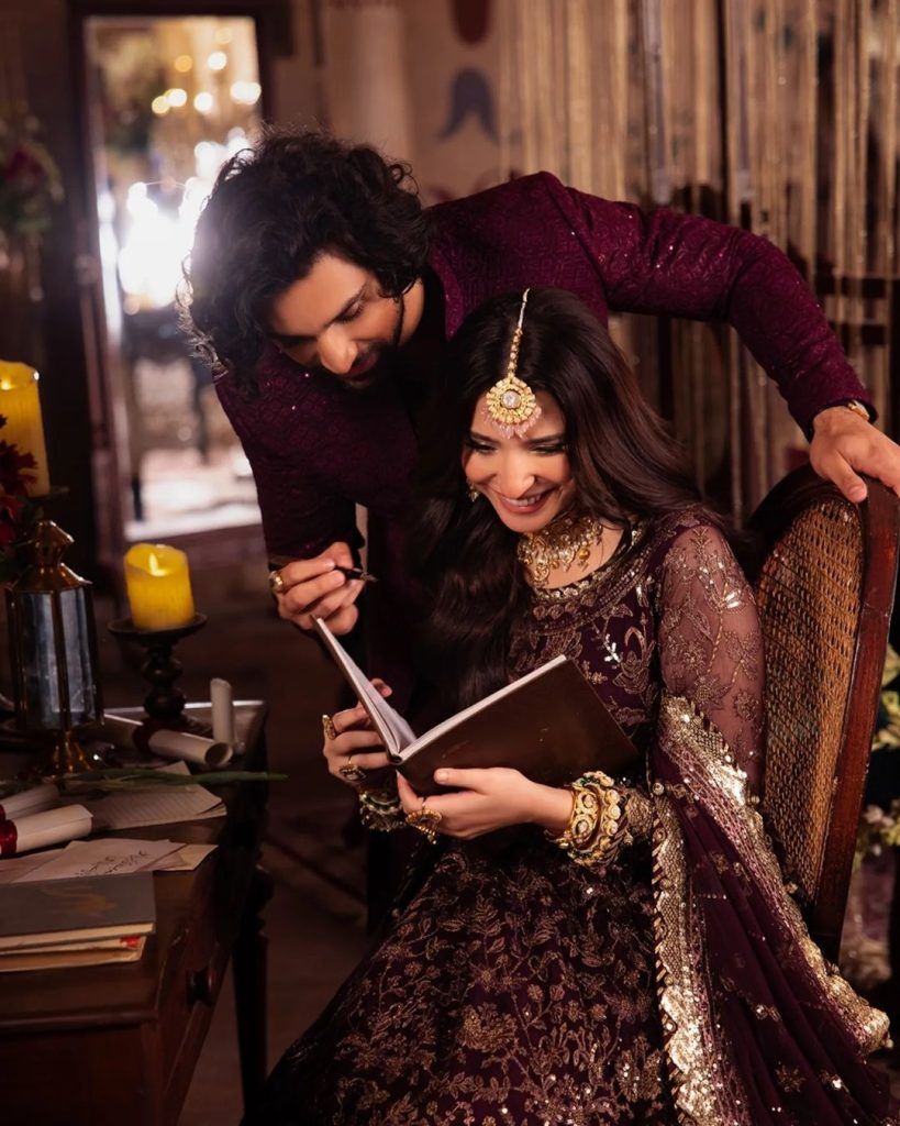 819x1024 Ahad Raza Mir and Ramsha Khan Featured In Asim Jofa's Latest Collection