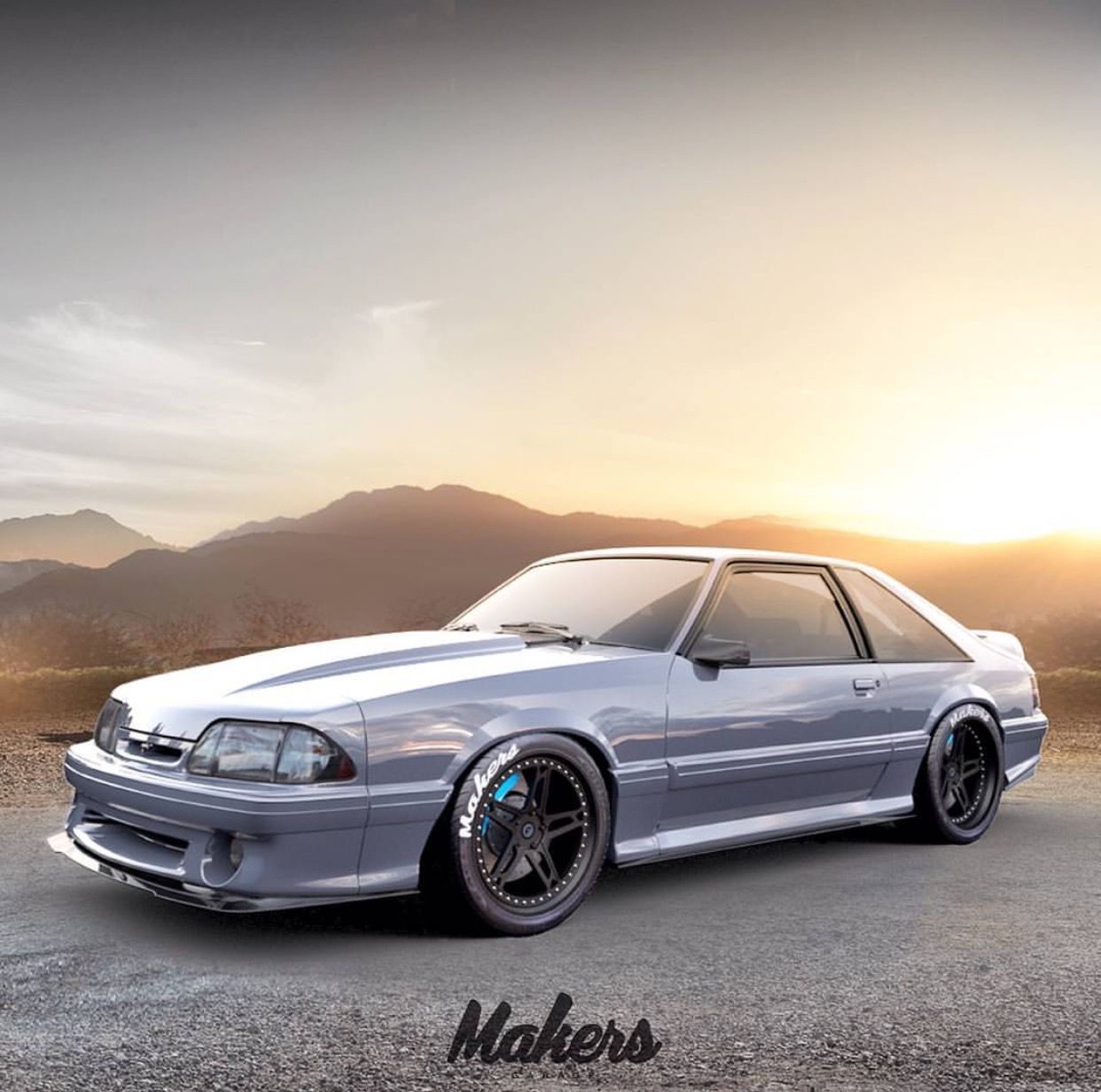 1242x1232 Foxbody Mustang Wallpaper