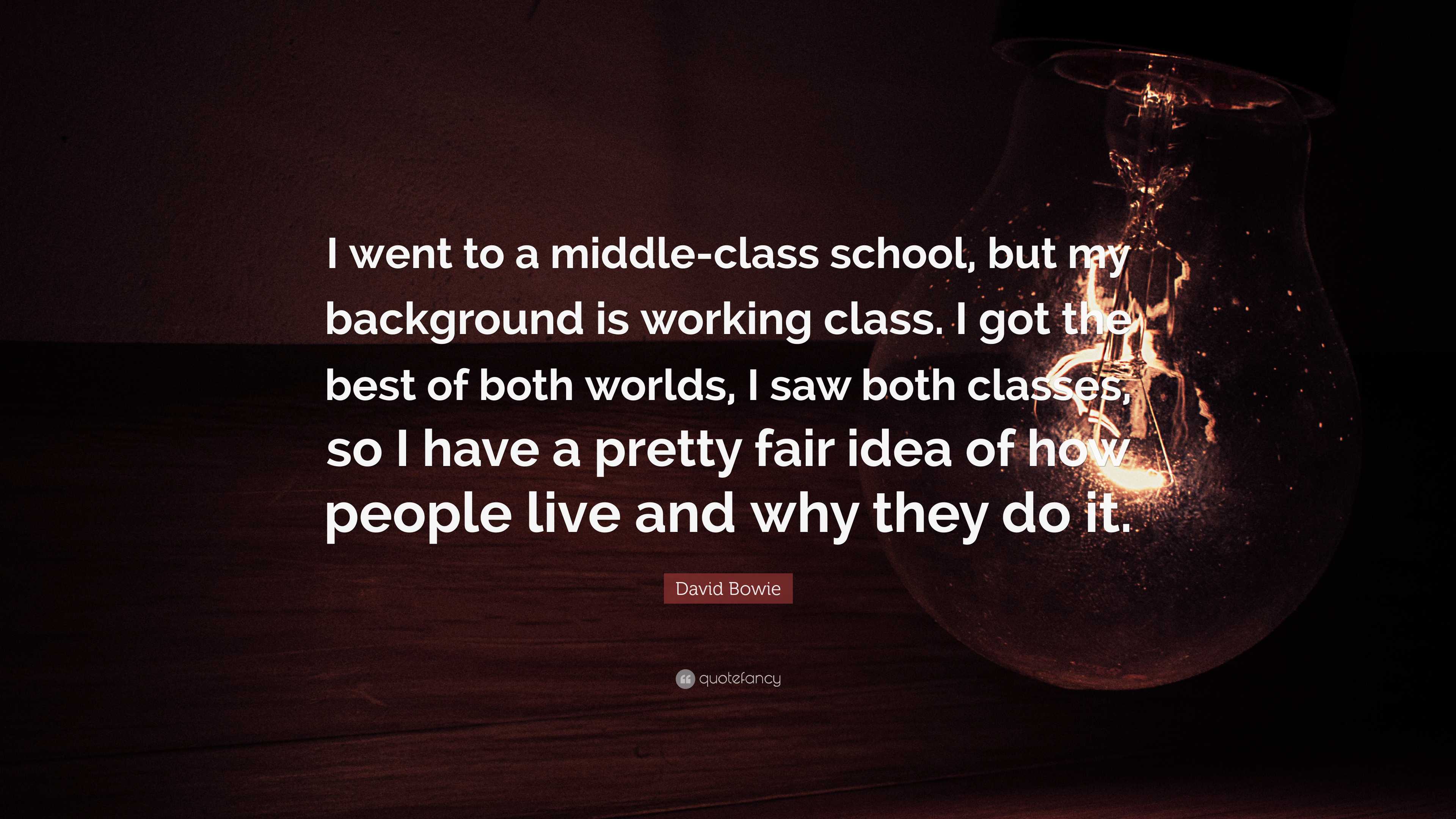 3840x2160 David Bowie Quote: “I Went To A Middle Class School, But My Background Is Working Class. I Got The Best Of Both Worlds, I Saw Both Classes, .”