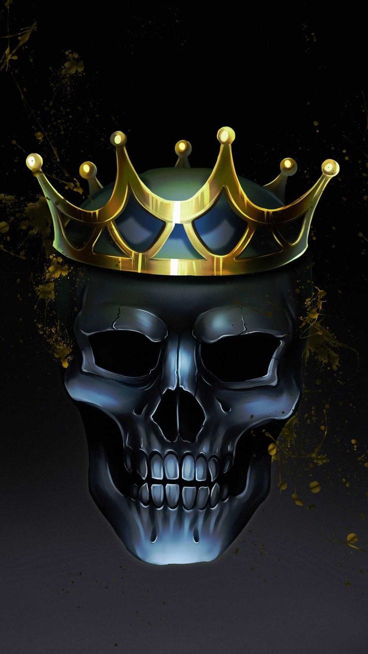 736x1308 Skull Crown Wallpaper
