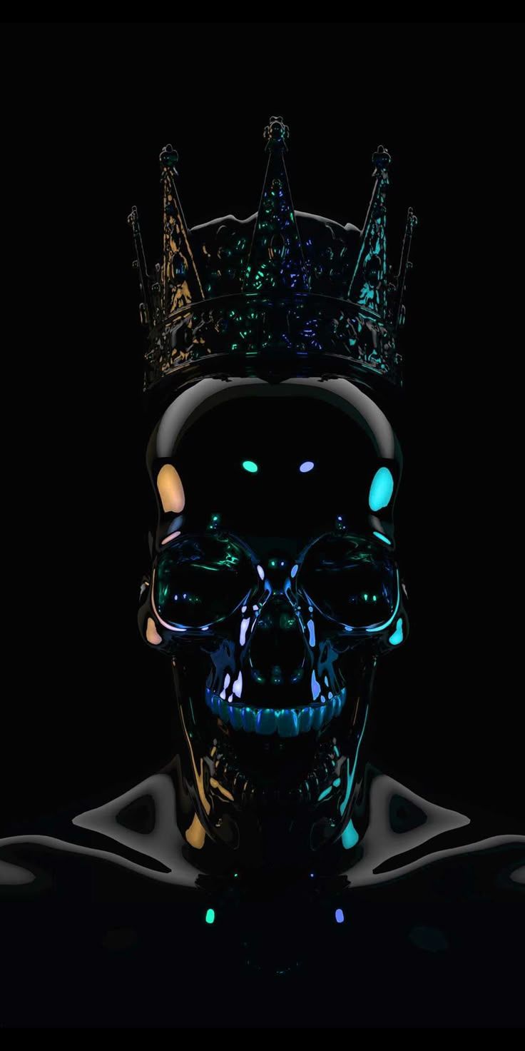 736x1472 Skull Crown Wallpaper