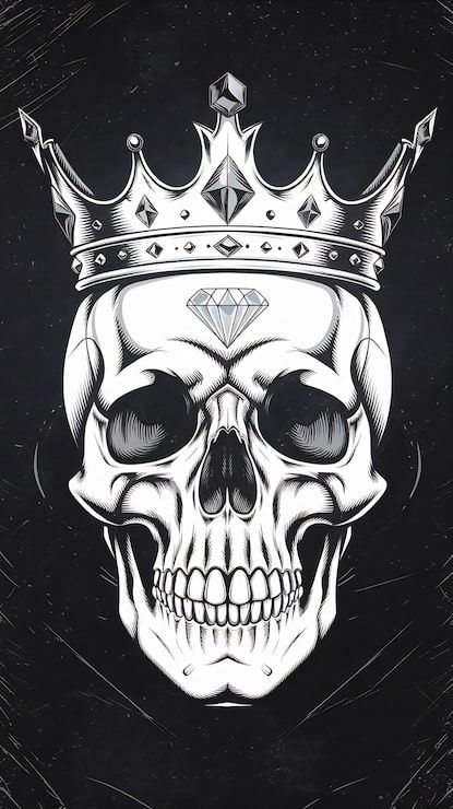 415x740 Skull With Crown Wallpaper Photo Free High Quality Picture