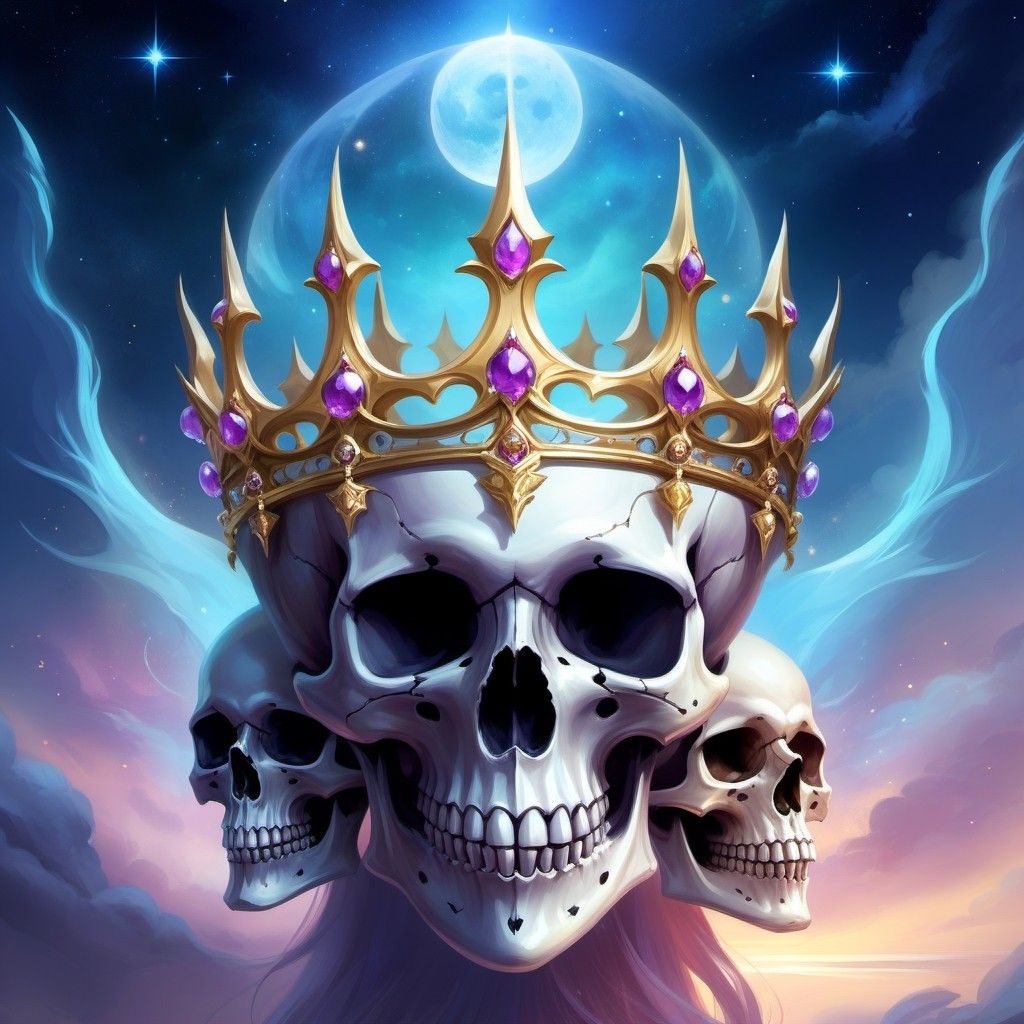 1024x1024 Three Skull Crown. Stable Diffusion Online