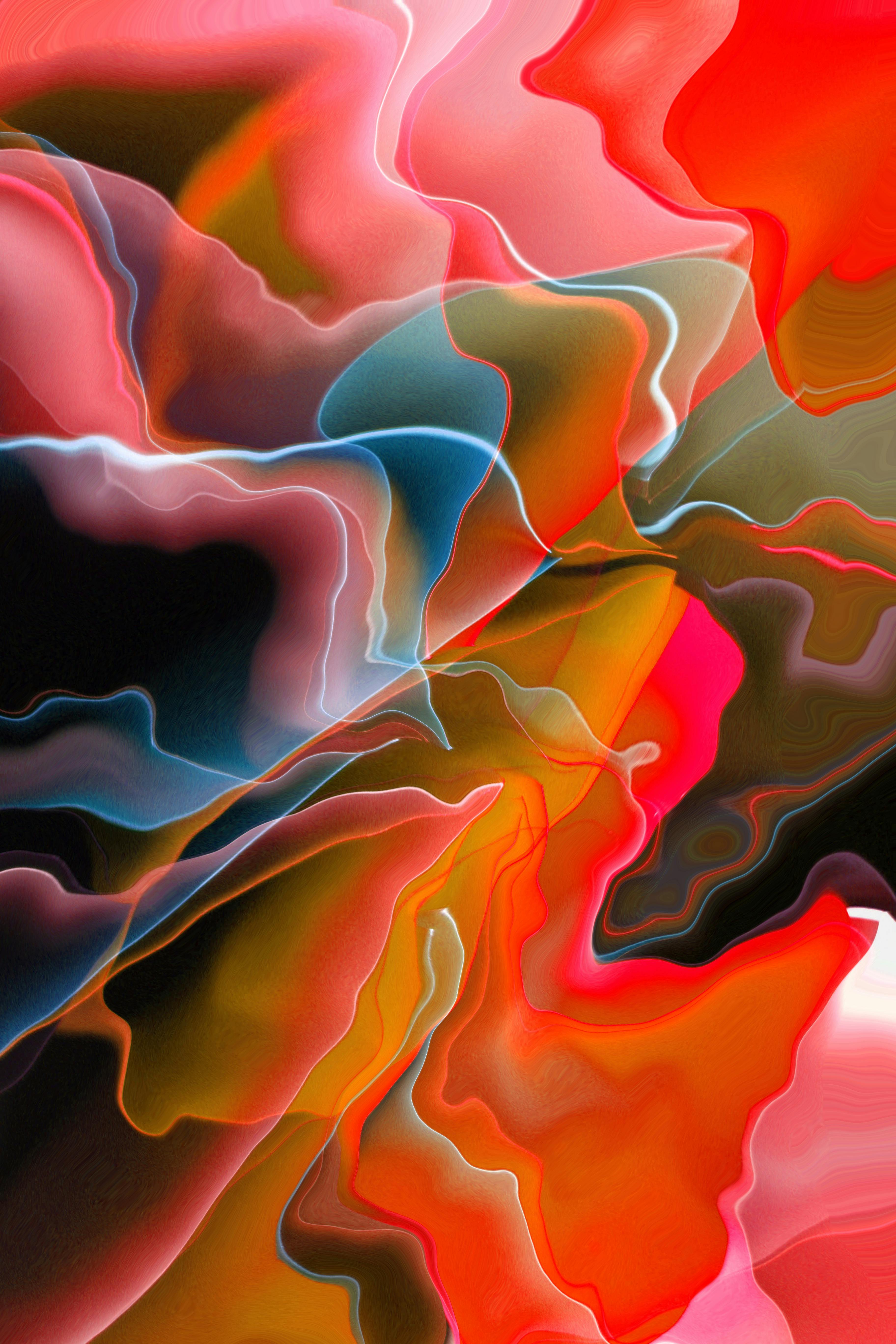 3648x5472 Vibrant Abstract Waves of Color and Light · Free