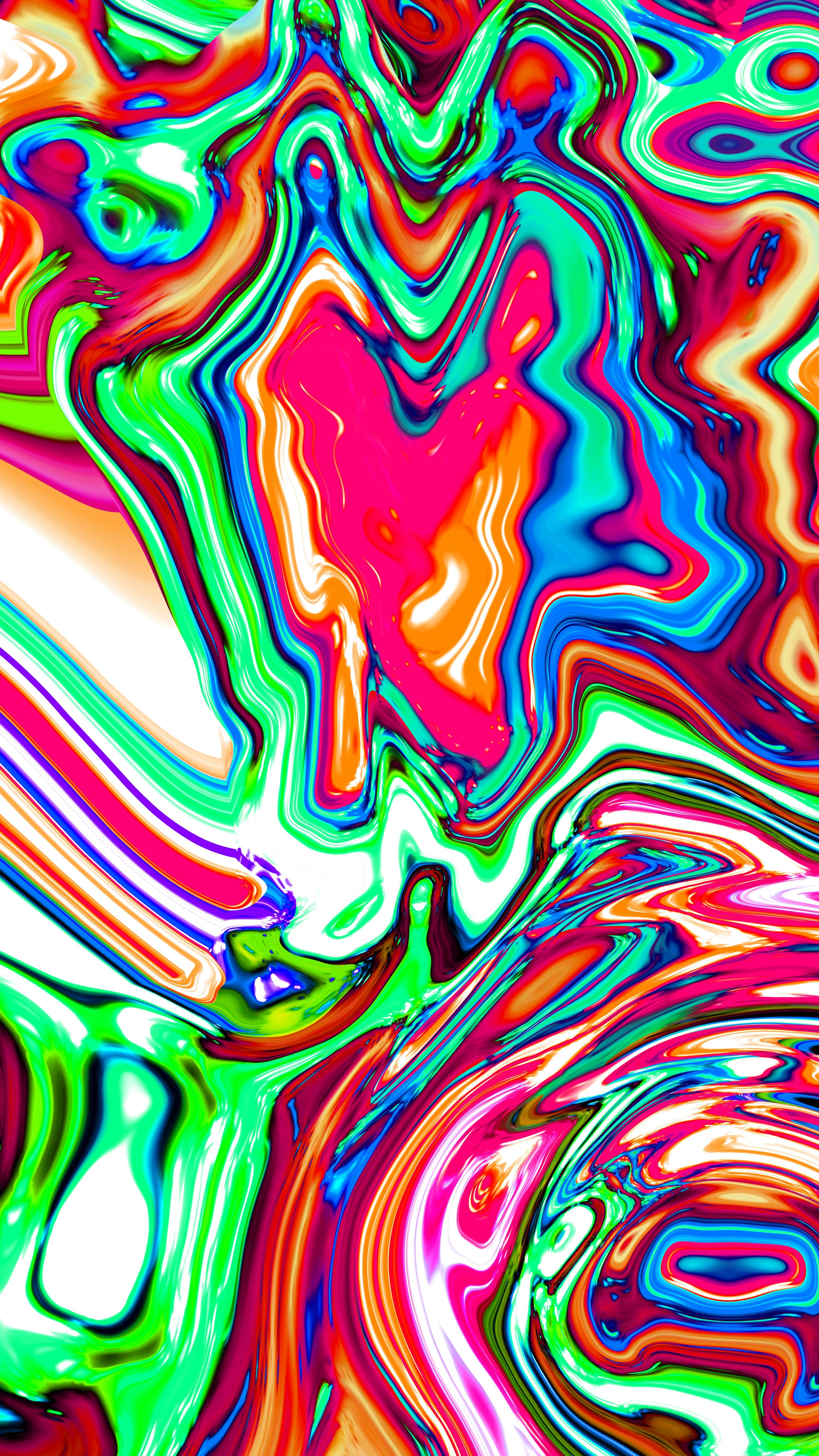3000x5333 Vibrant abstract swirls of pink, green, and blue colors photo