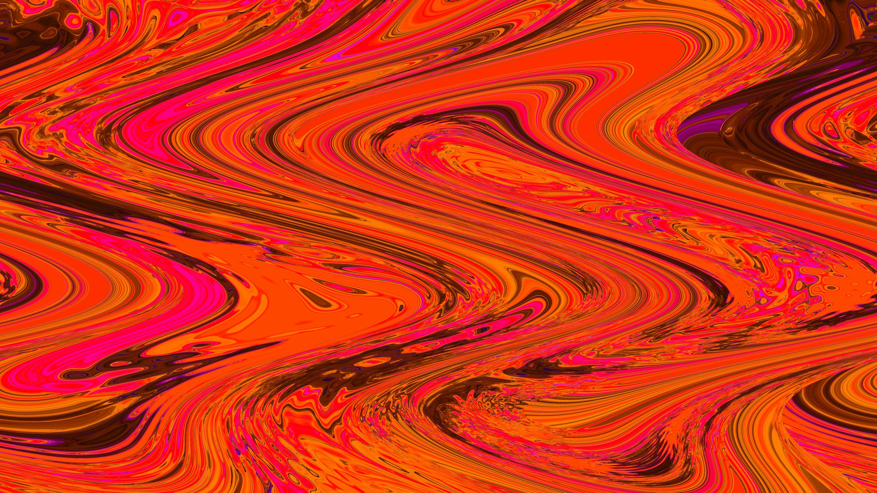 3000x1688 Vibrant abstract artwork featuring swirling orange and pink. photo