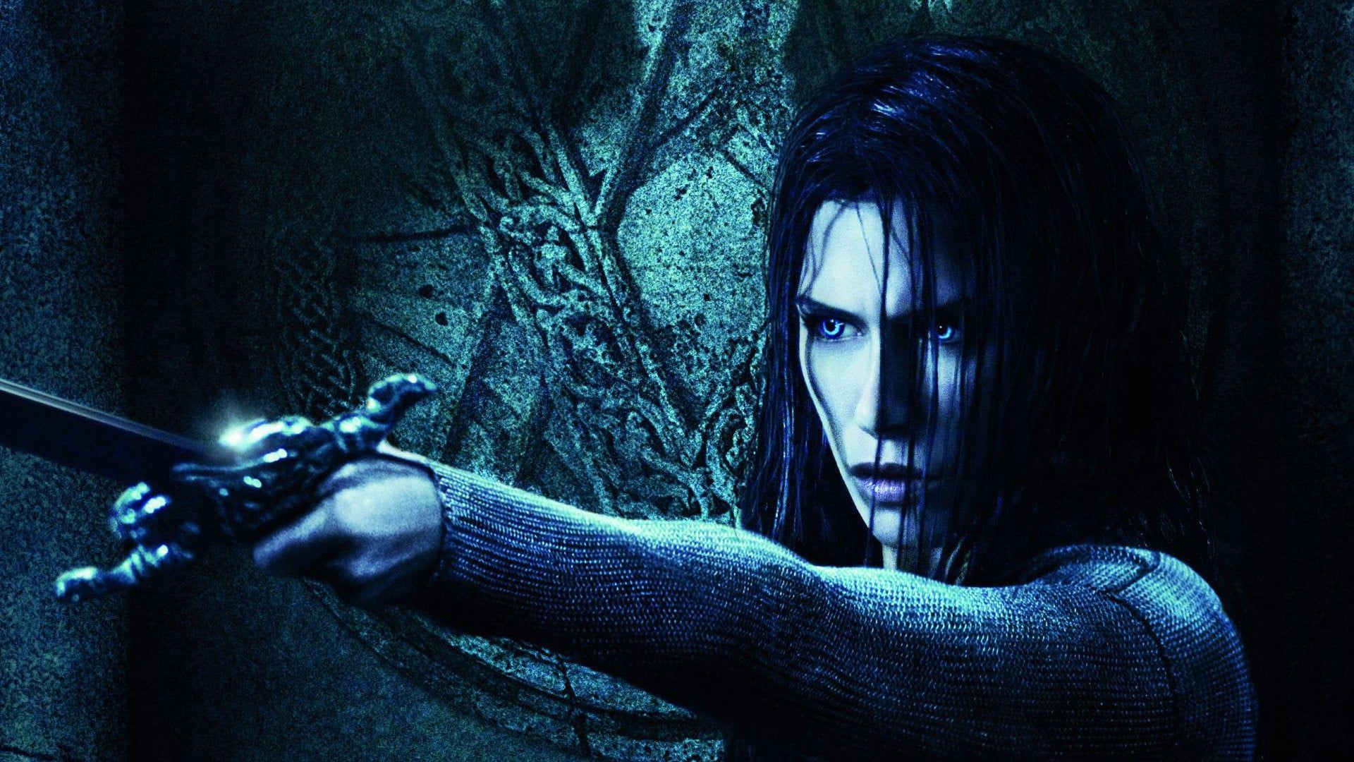 1920x1080 Wallpaper look, movie, the film, figure, sword, actress, brunette, art for mobile and desktop, section фильмы, resolution 1920x1080