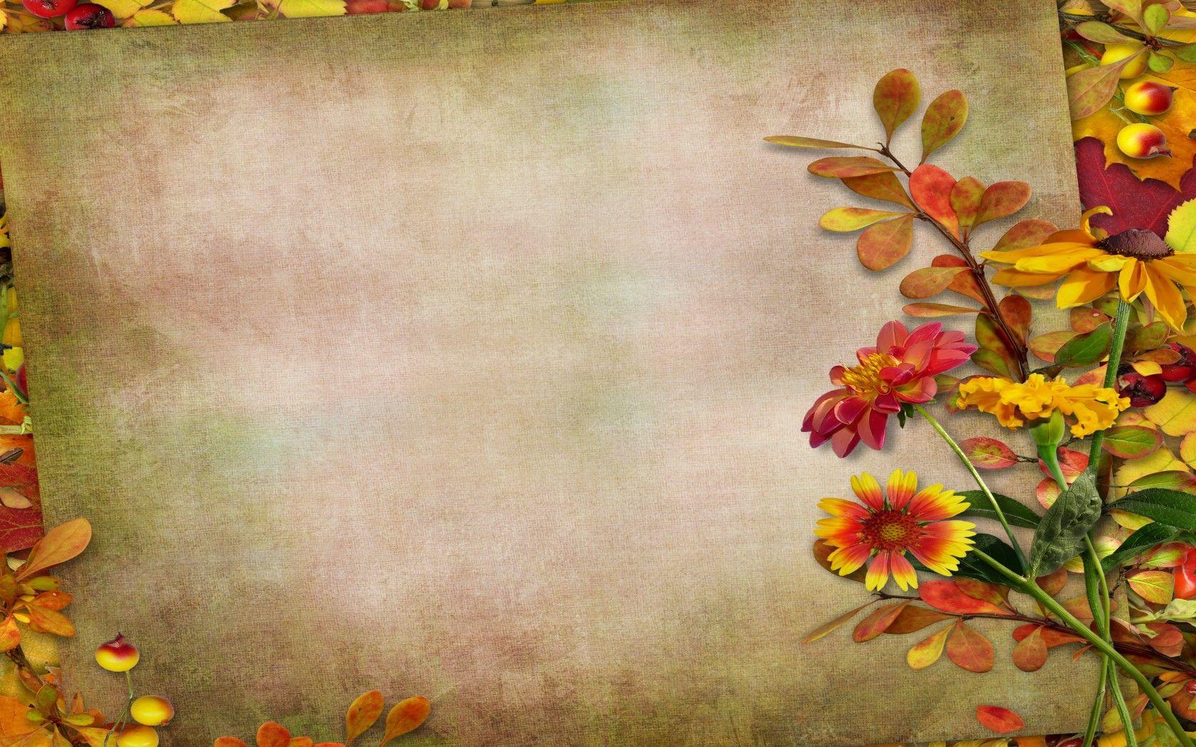 1680x1050 Vintage Fall Autumn Leaves