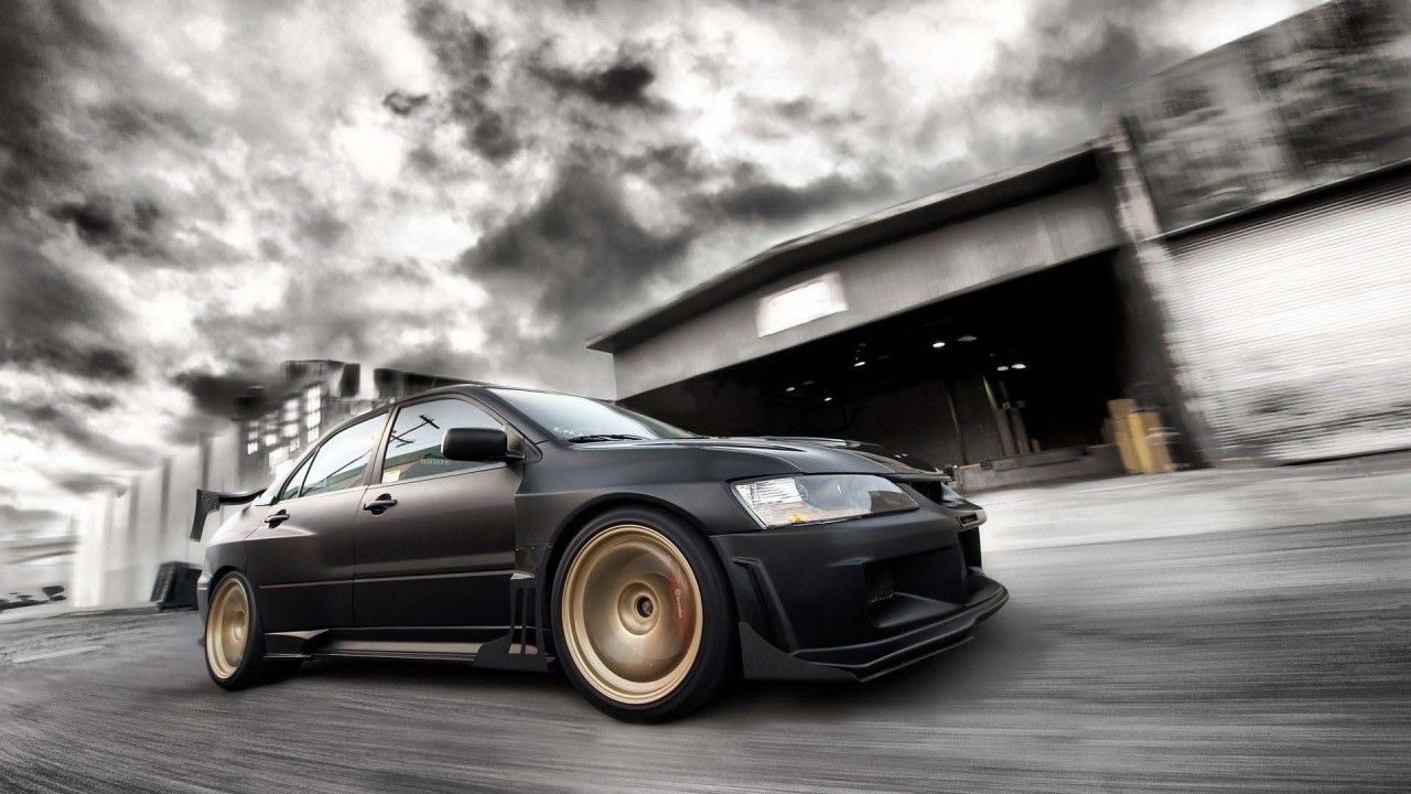 1280x720 black mitsubishi lancer evolution jdm car HD JDM Wallpaper