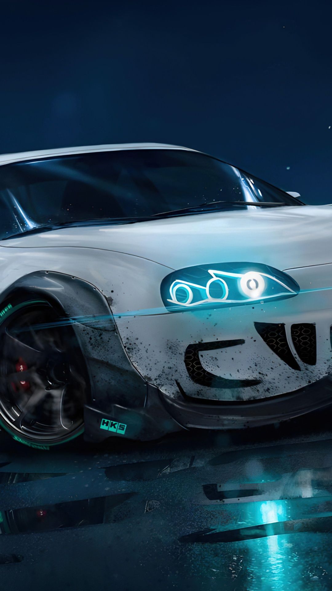 1080x1920 Neon Wallpaper 4K, Toyota Supra Mk Sports cars