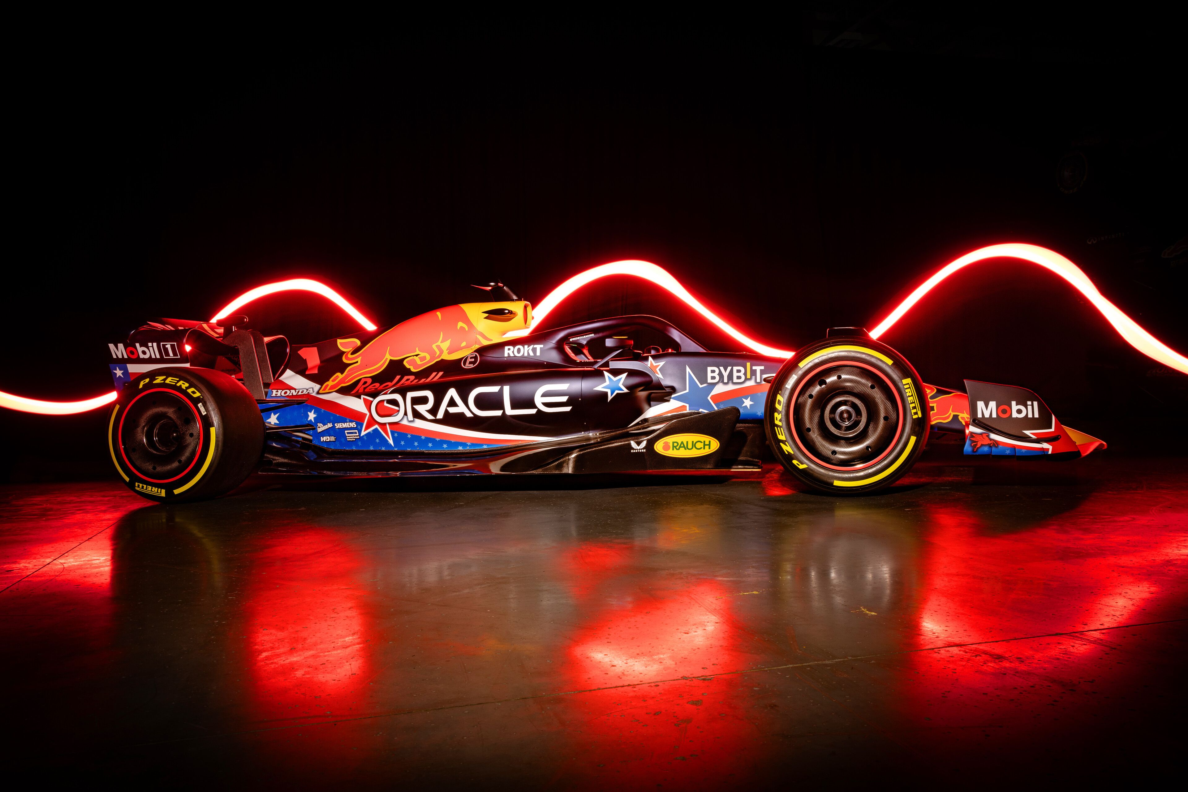 3840x2560 Stars and Stripes Makeover for Oracle Red Bull Racing in Texas. Sports Betting Operator