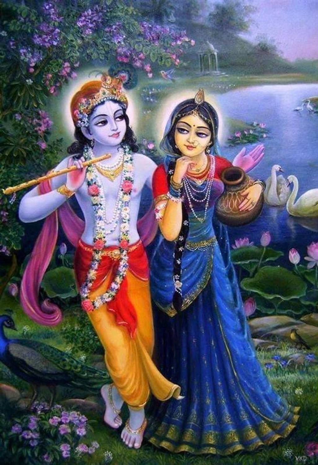 1026x1500 Krishna Radha beautiful picture Wallpaper Poster Print Poster on LARGE PRINT 36X24 INCHES Photographic Paper