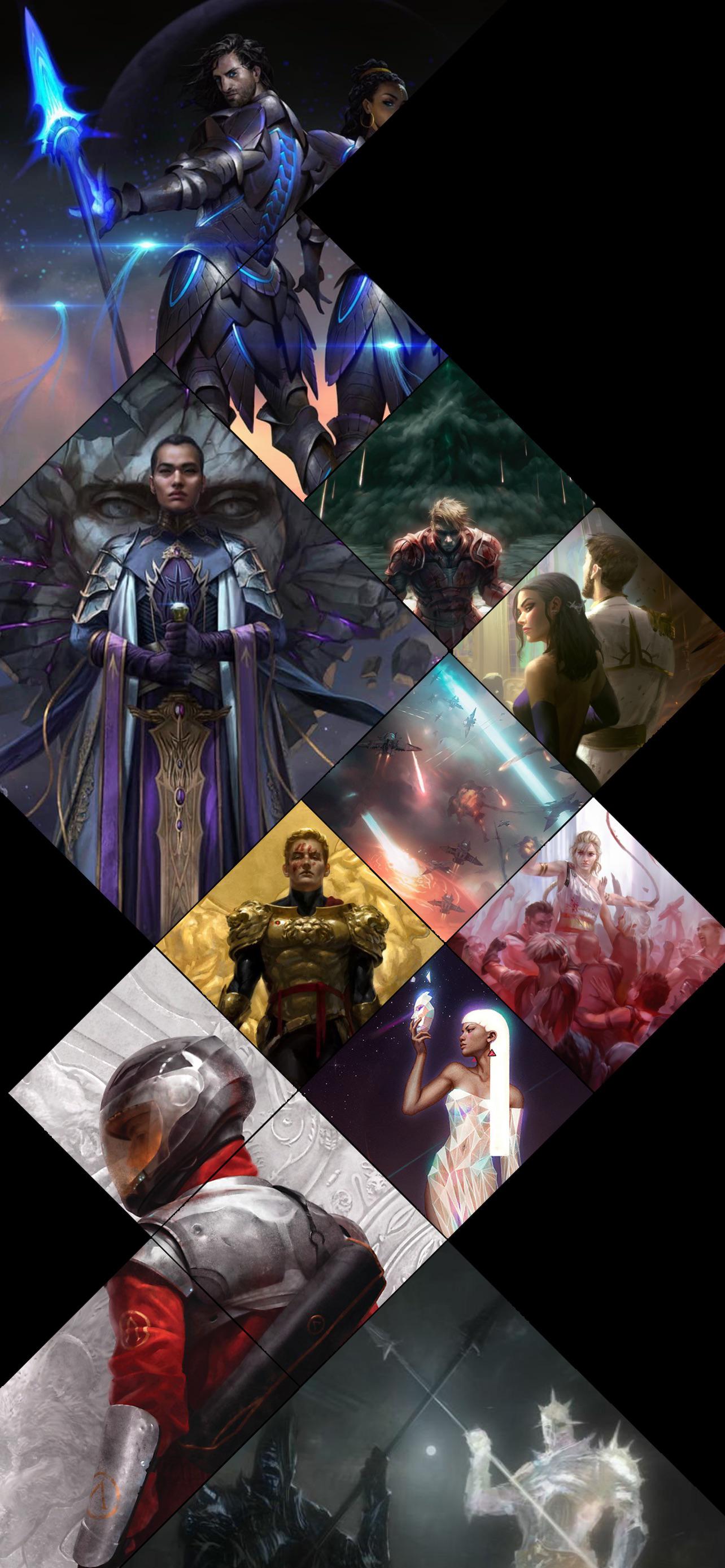 1284x2778 A wallpaper that I made with collections of art and fan art from the book series that I've read (Red Rising series, StormLight Archive, Mistborn; and still need to find more)