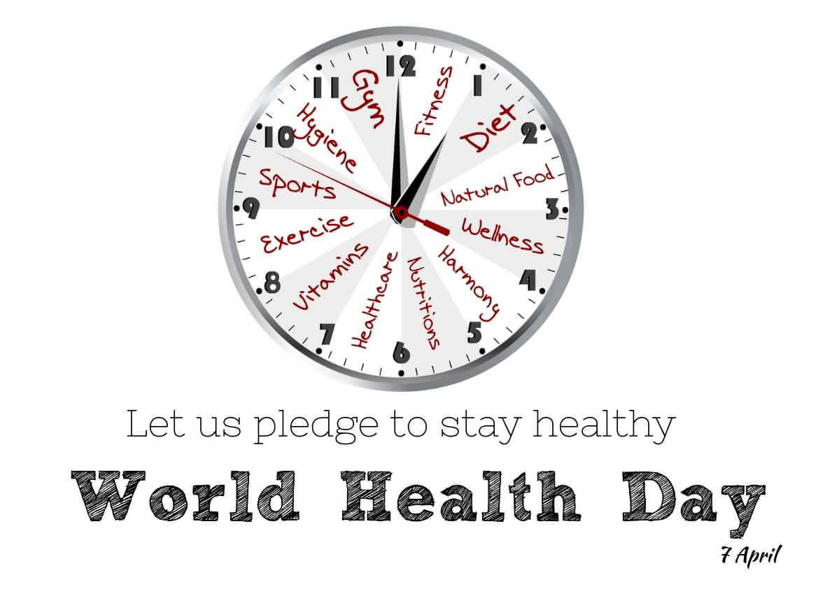 1199x842 Happy World Health Day Pledge Stay Healthy HD Wallpaper