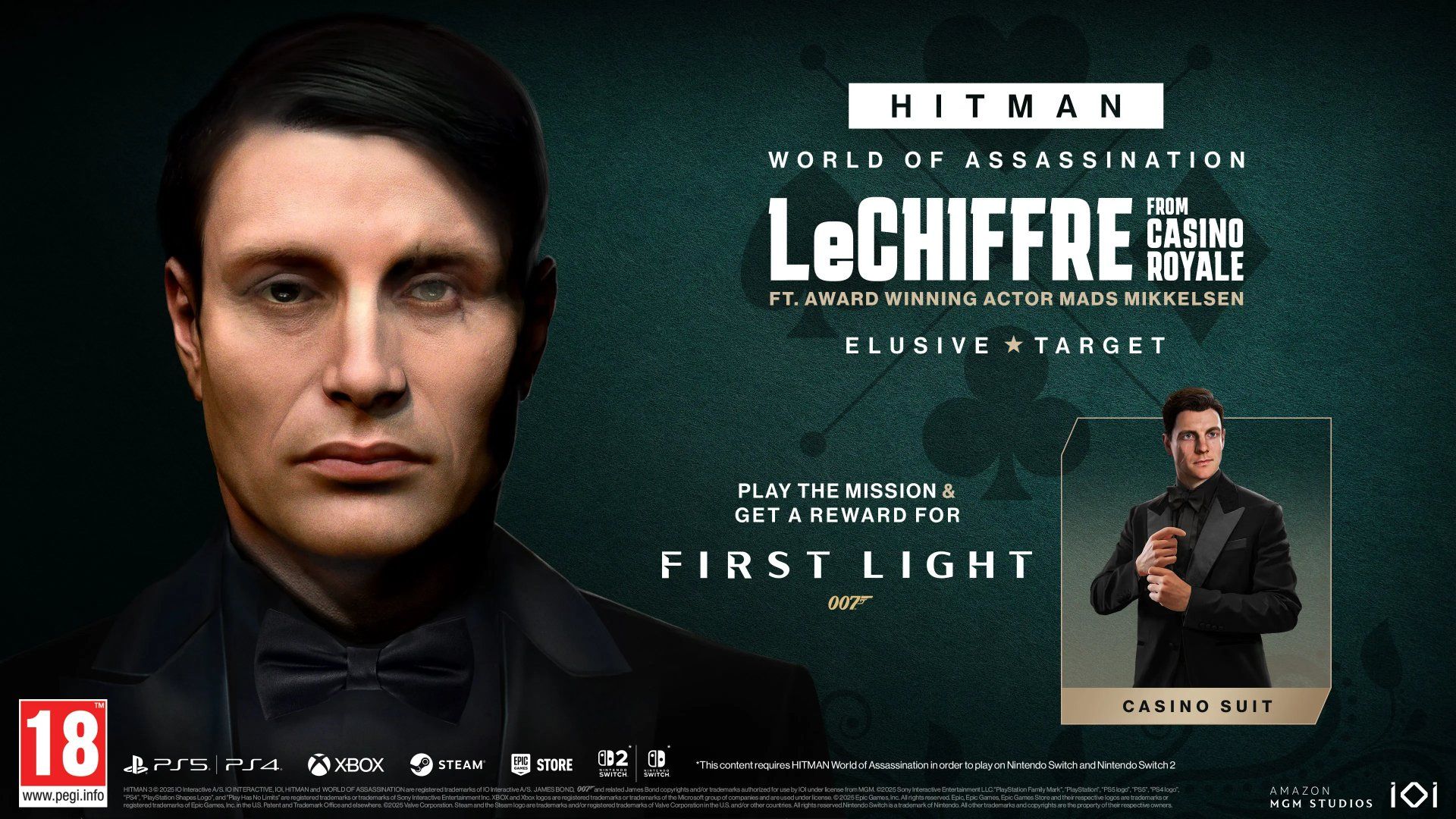 1920x1080 Hitman World of Assassination: Mads Mikkelsen torna come Le Chiffre da 007 come nuovo Elusive Target Playstation Playstation Xbox One, Xbox Series X. S