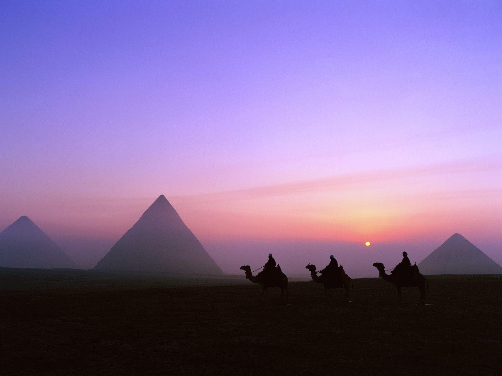 1600x1200 Sun, Egypt, camels, pyramids, Great Pyramid of Giza wallpaper
