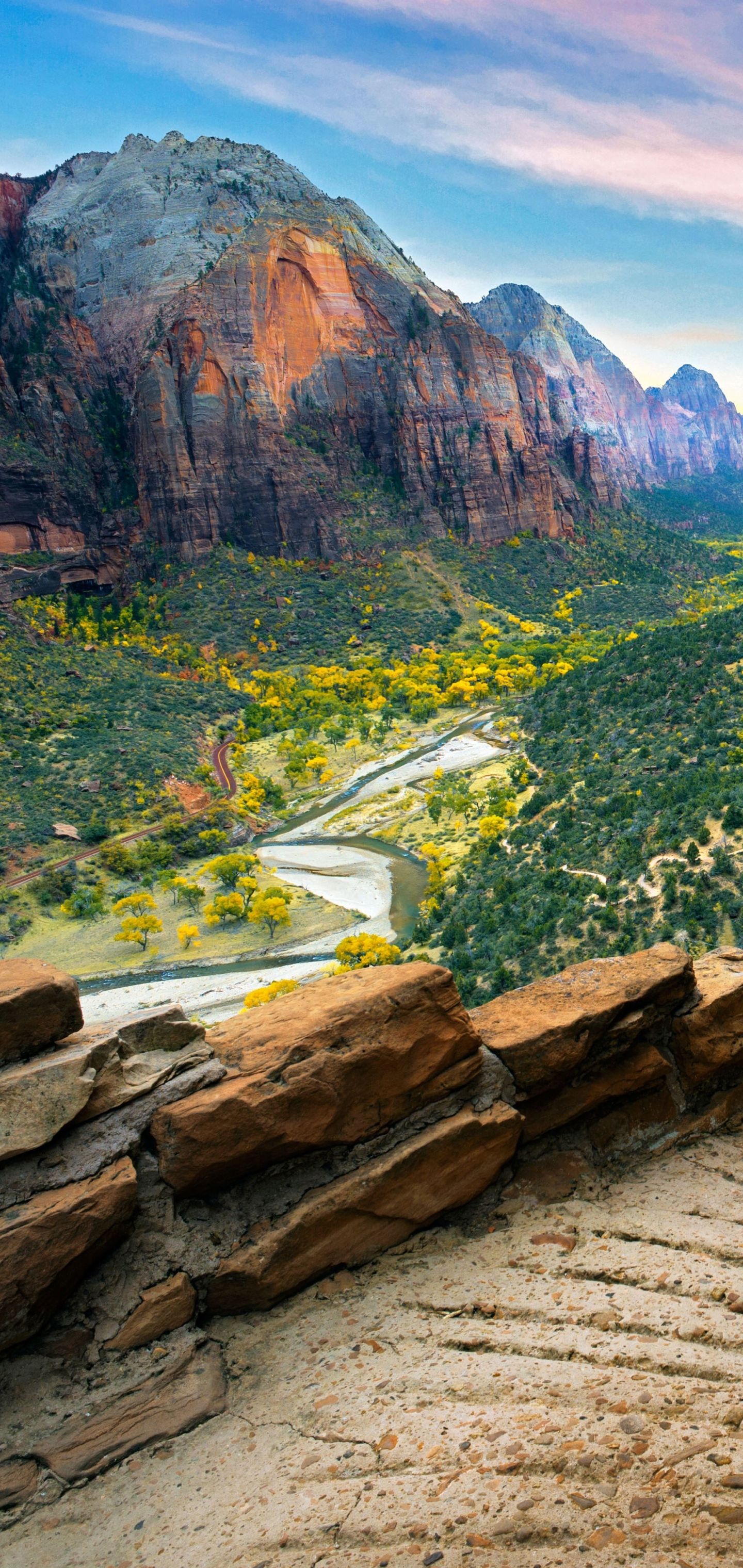 1440x3040 Desktop wallpaper: Earth, Zion National Park, Canyon, Angels Landing, Landscape, National Park 4K free download for PC. 1164135