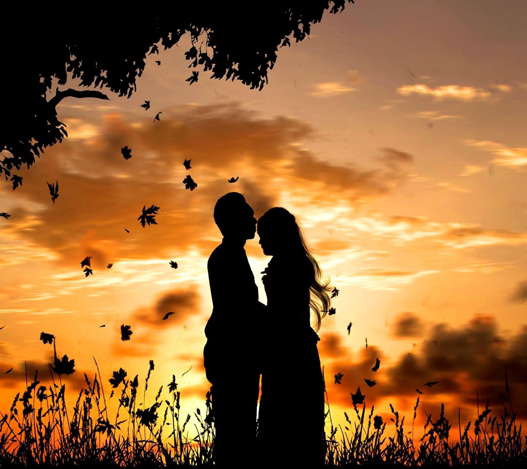 Anime Couple Sunset Wallpaper