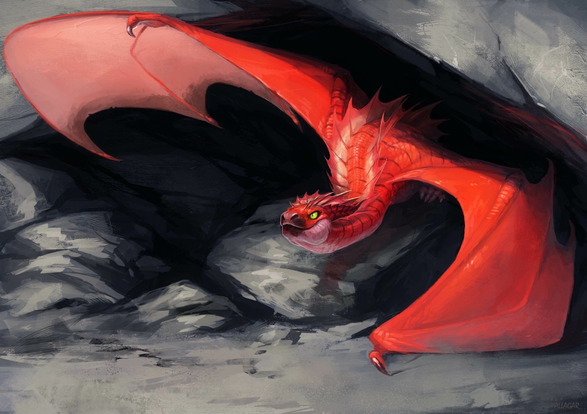 1920x1357 Crimson Dragon Fantasy HD Wallpaper