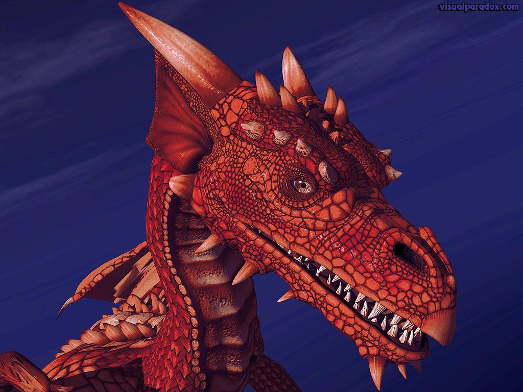 1024x768 Free 3D Wallpaper 'Fire Dragon' 1024x768