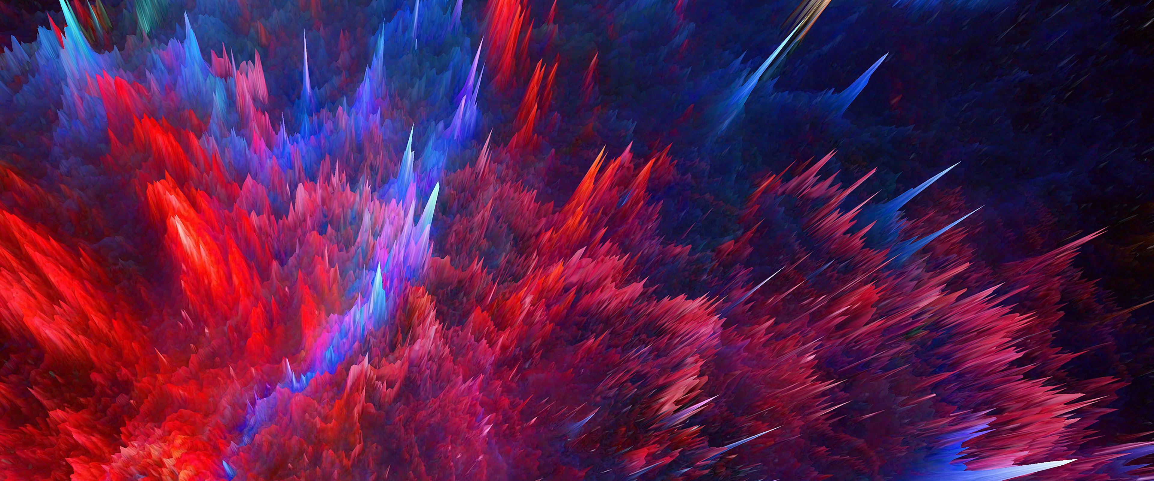 3840x1600 Colorful Abstract Wave Illustration Background 4K Wallpaper HD