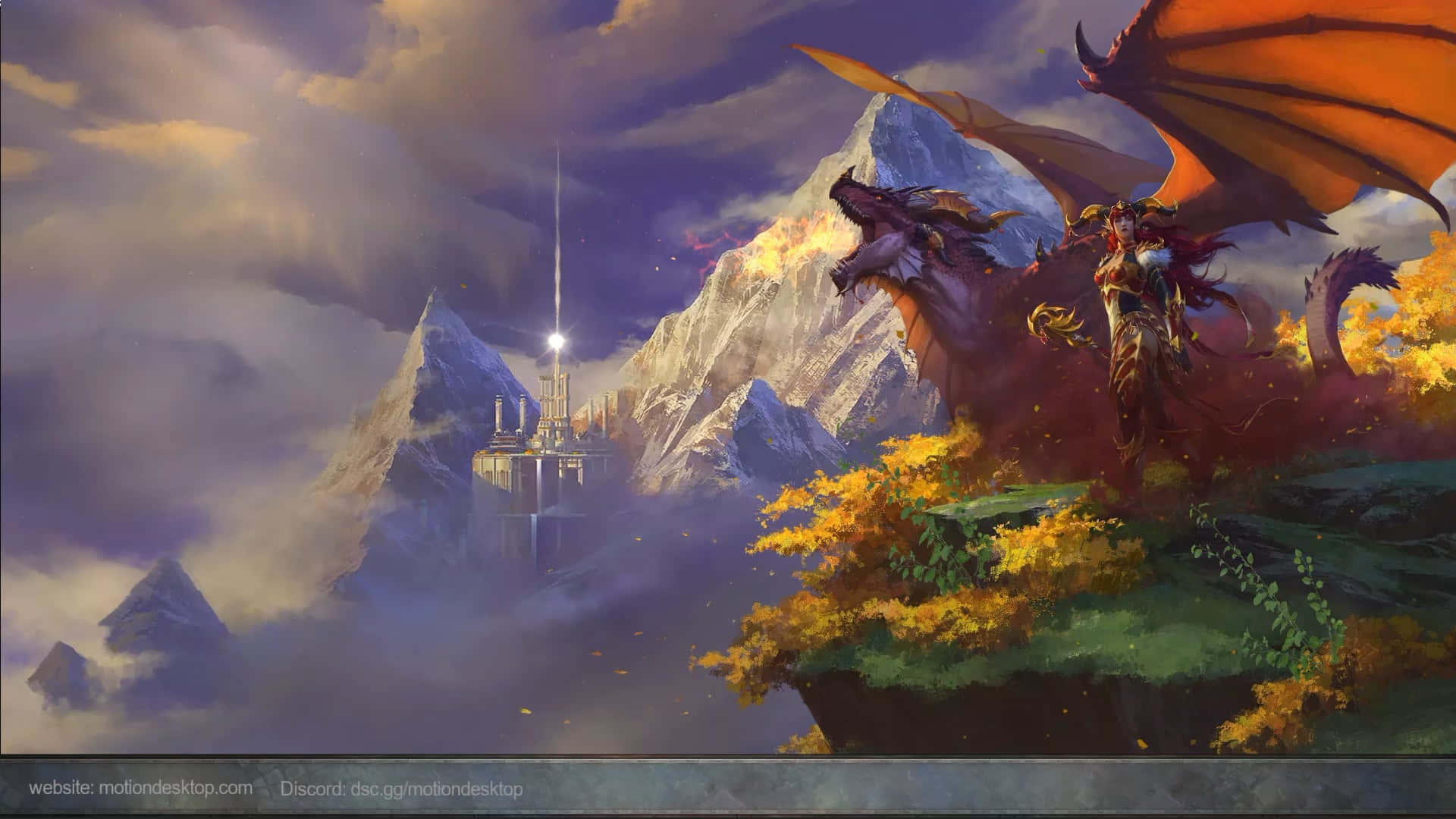 1920x1080 Download A Majestic Dragon Soaringes Of Azeroth In World Of Warcraft. Wallpaper
