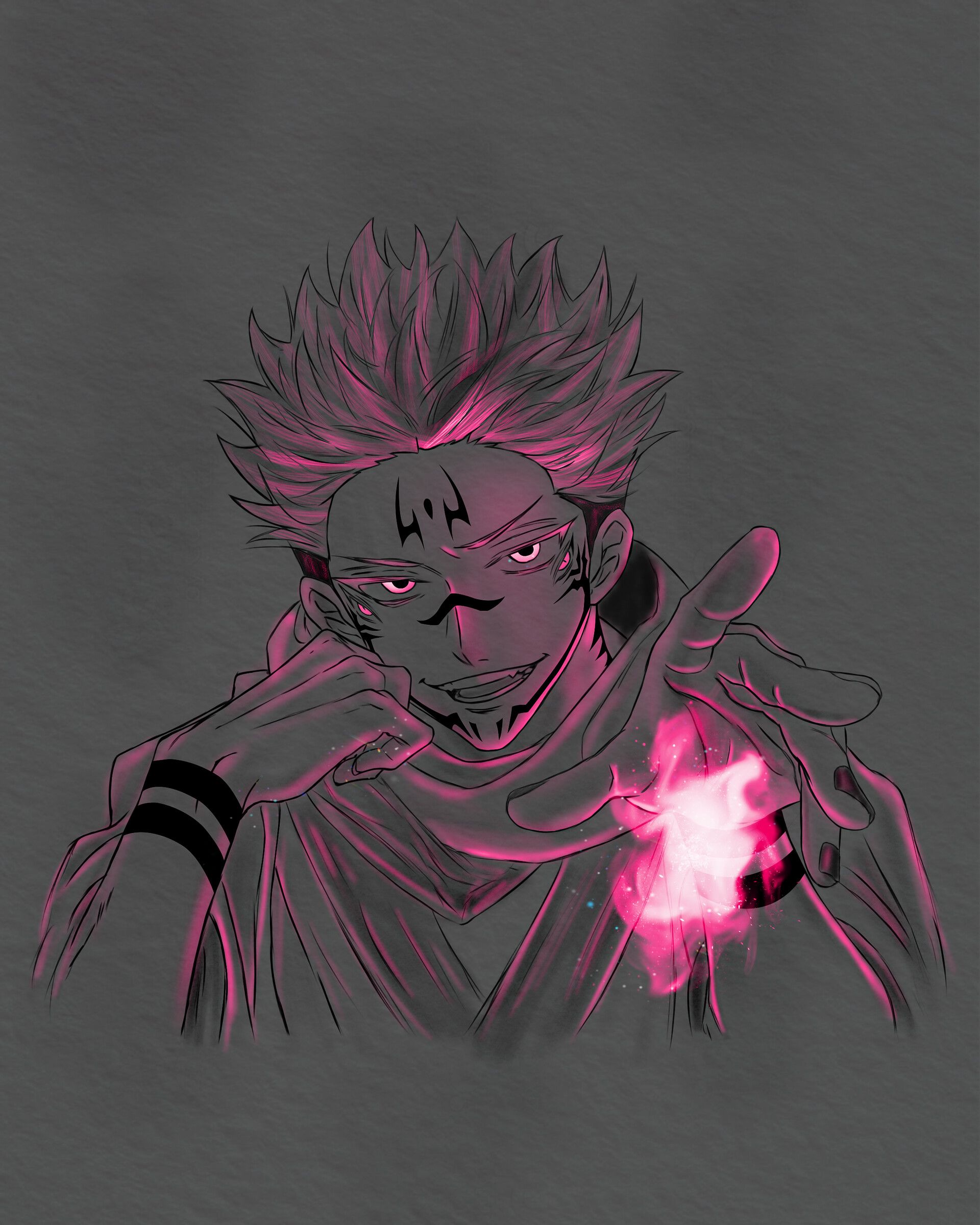 1920x2400 Ryomen Sukuna Glow Art