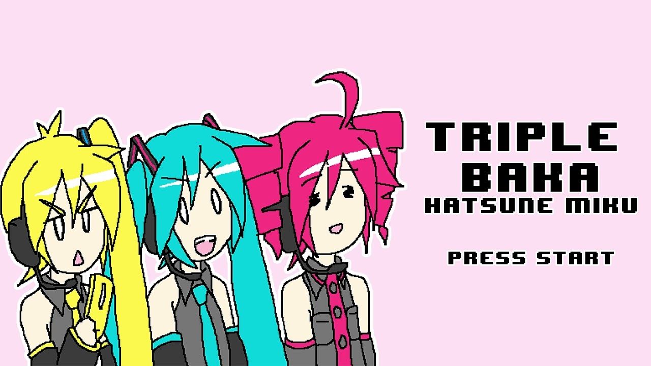 1280x720 Triple Baka Miku (8 Bits)