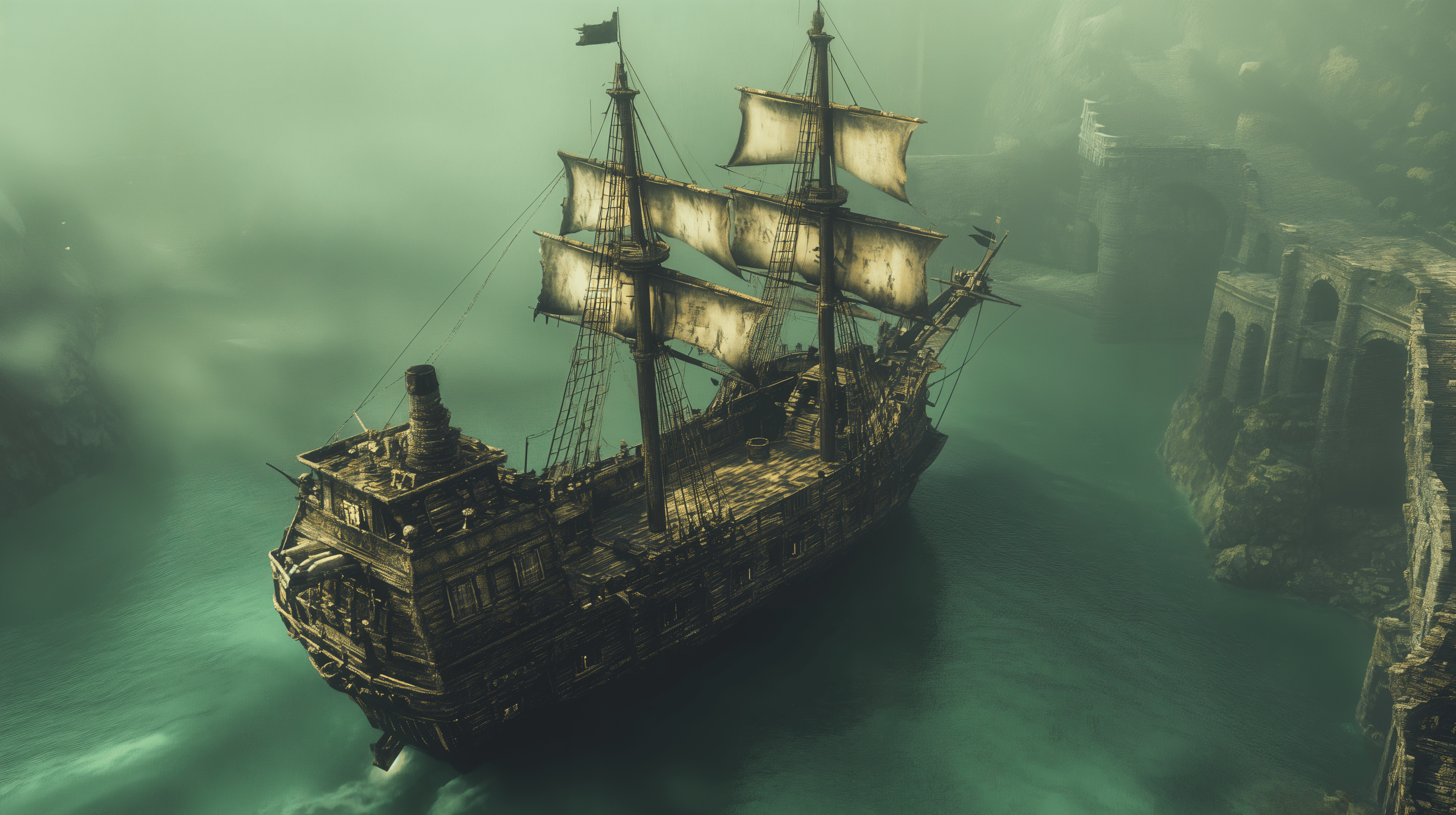 4072x2280 Pirate Ship Adventure: 4K Ultra HD Wallpaper