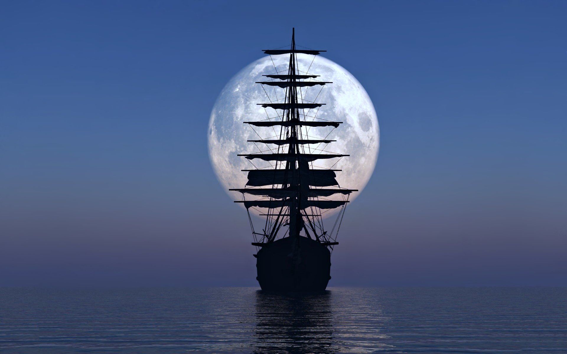 1920x1200 Moonlit Voyage: A Stunning 4K Ultra HD Wallpaper of a Sailing Shipx2400